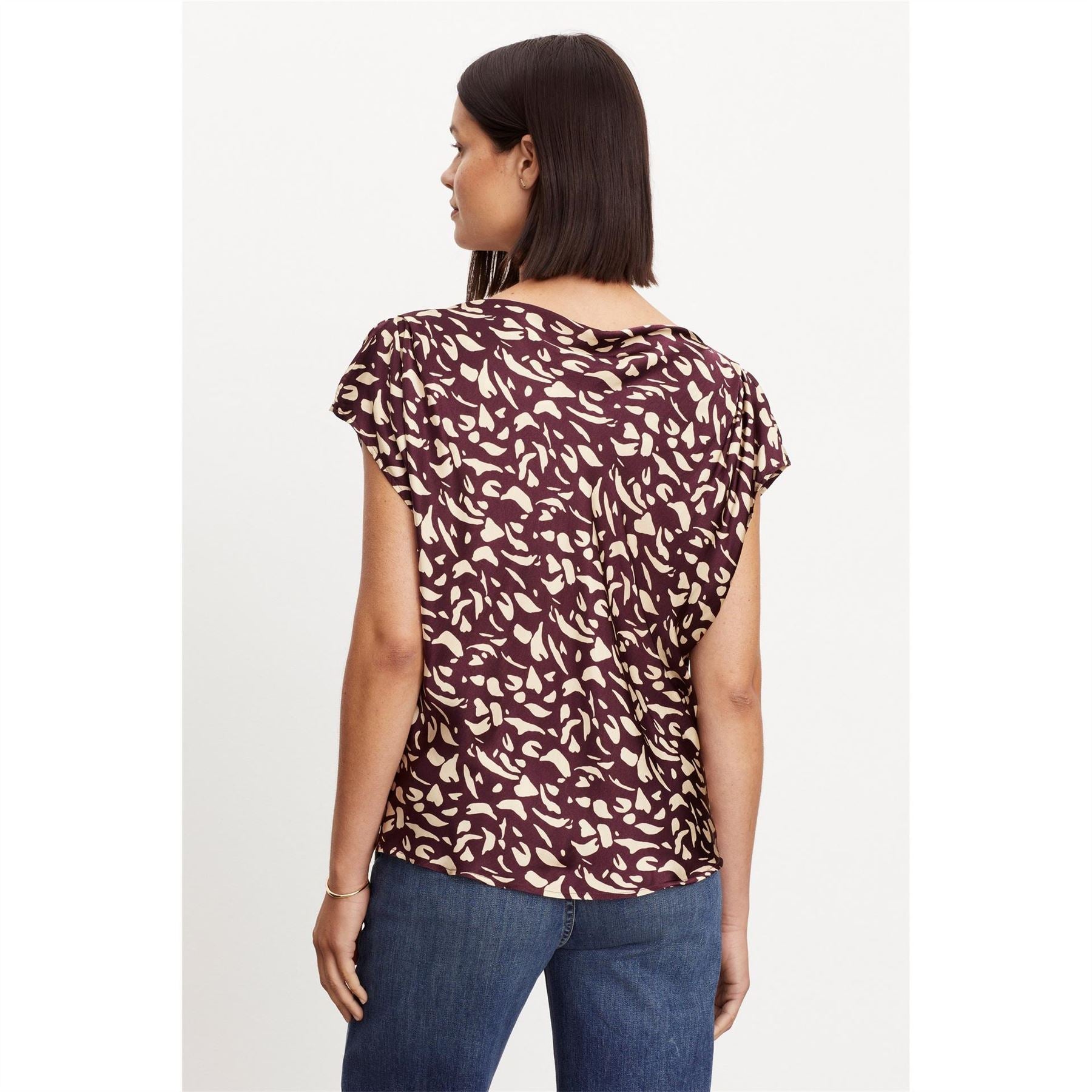 Velvet by Graham and Spencer Regular Fit Cowl Neck Cap Sleeve T-Shirt