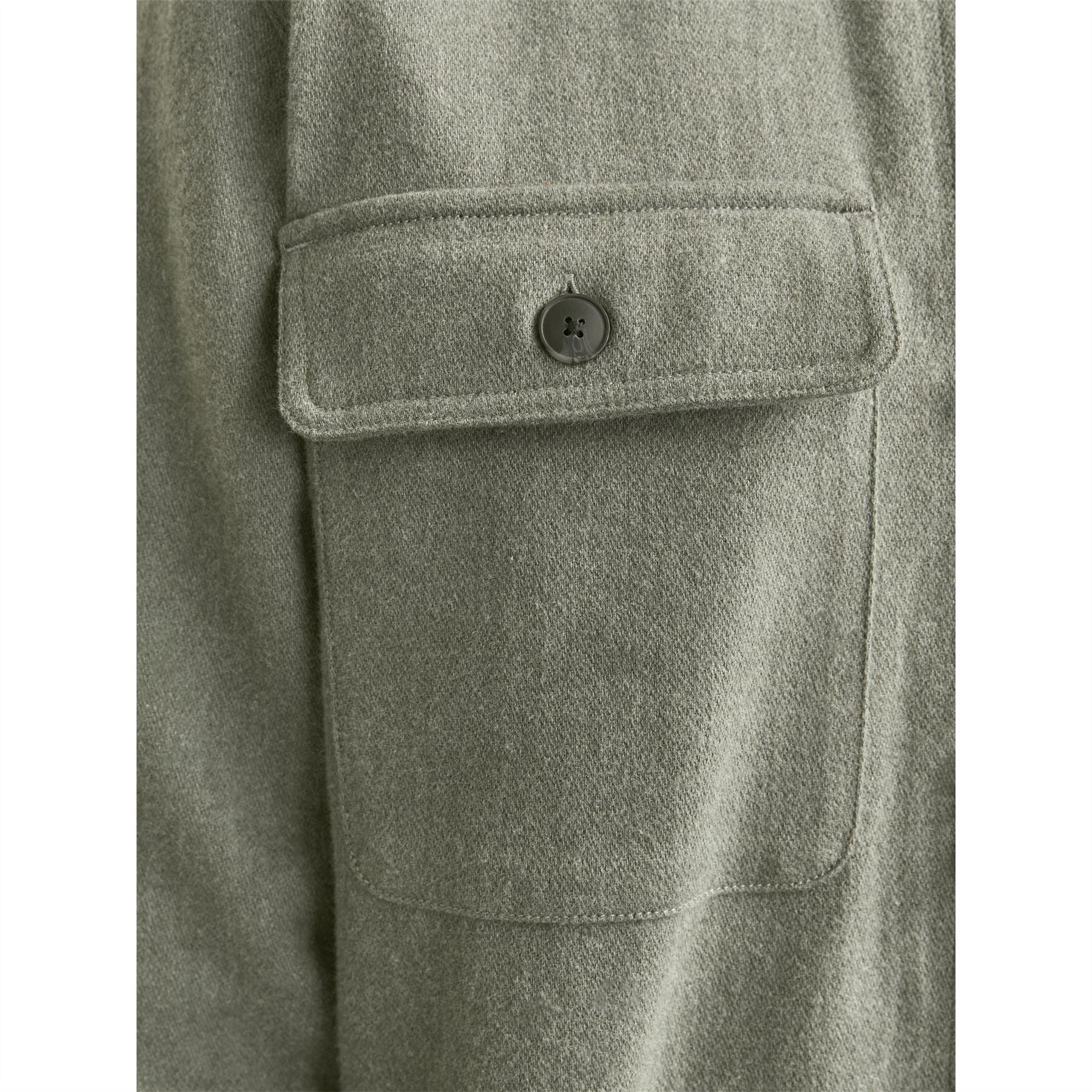 Jack and Jones Solid Patterned Chest Pocket Overshirt