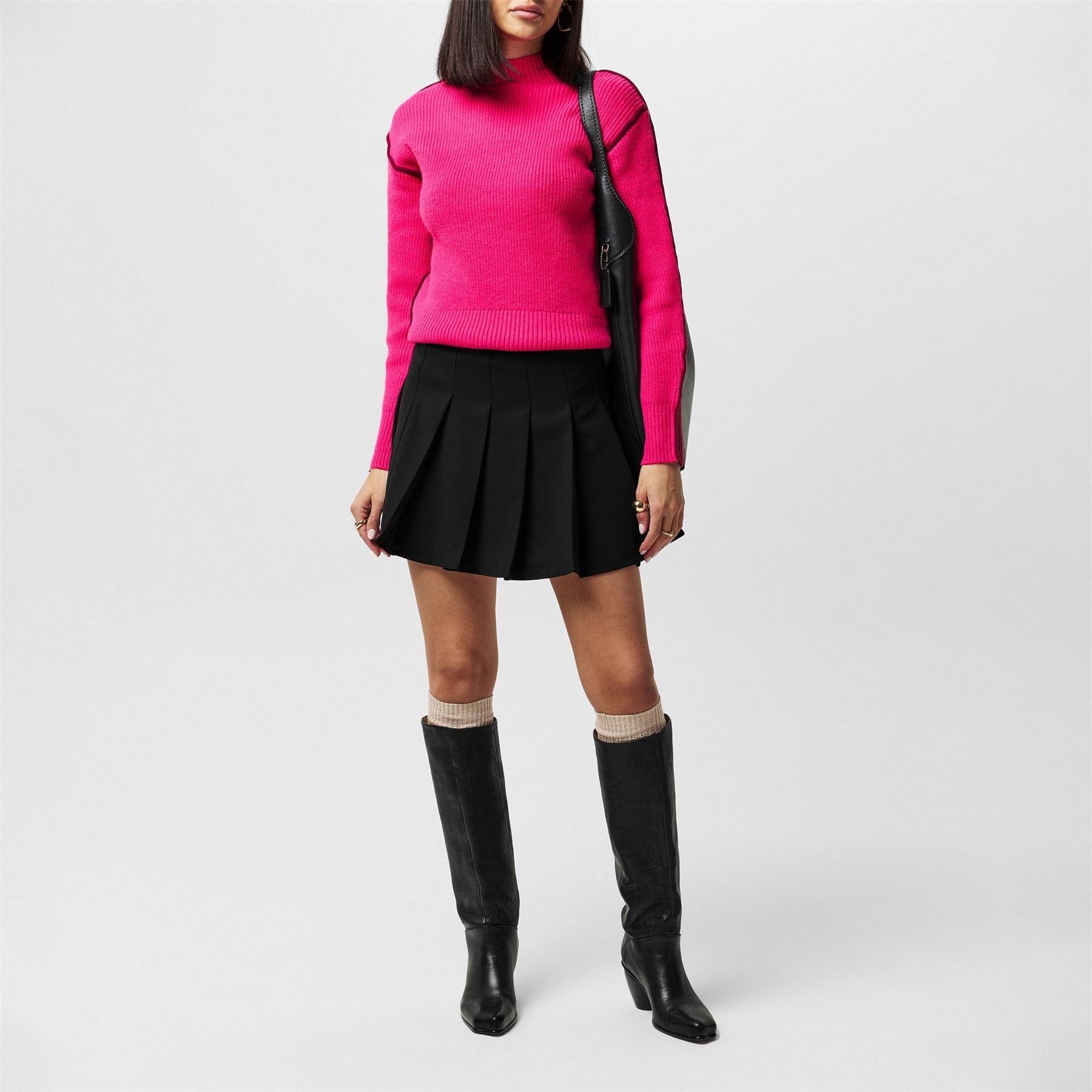 French Connection Long Sleeve Ribbed Sweater