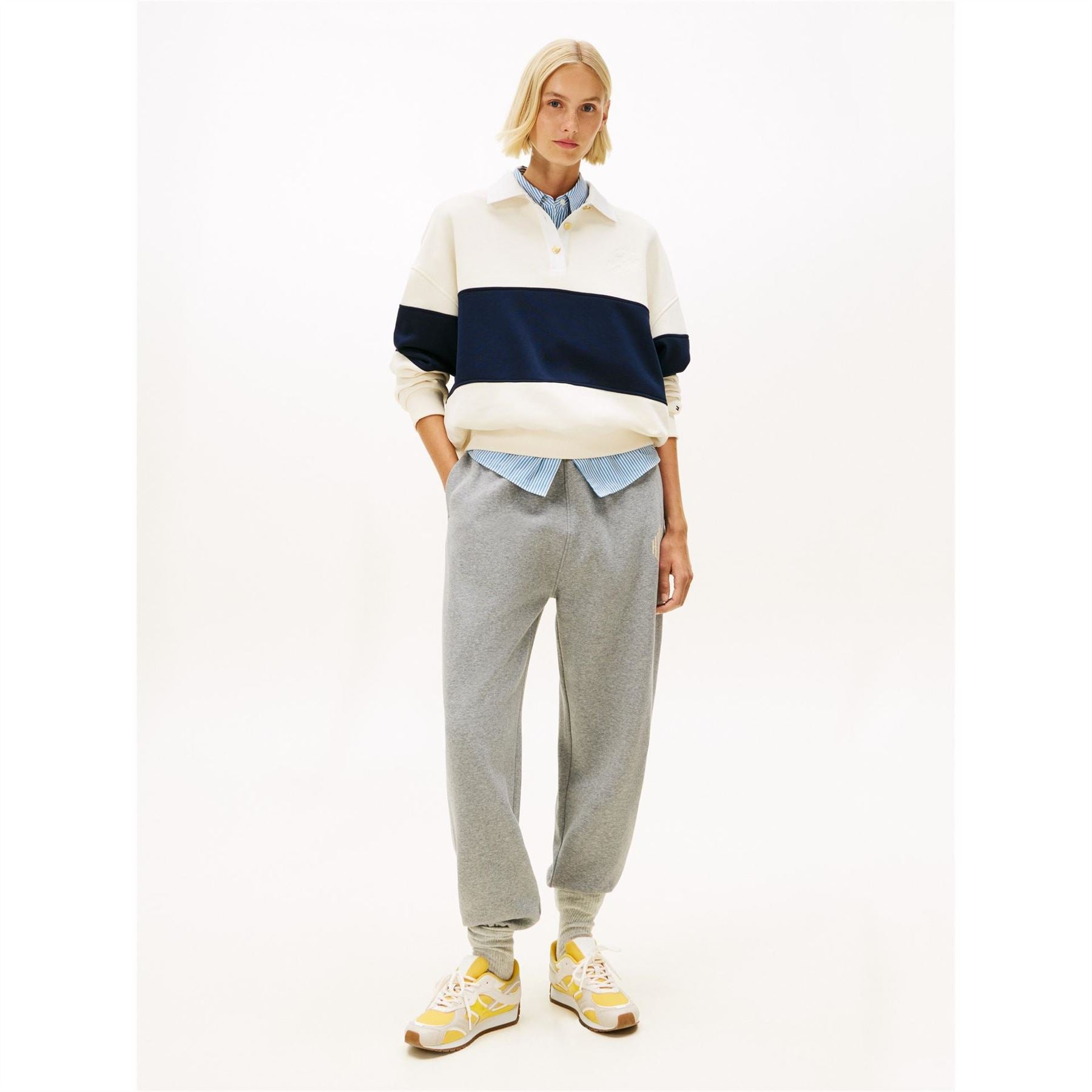 Tommy Hilfiger Rugby Collared Neck Long Sleeve Sweatshirt