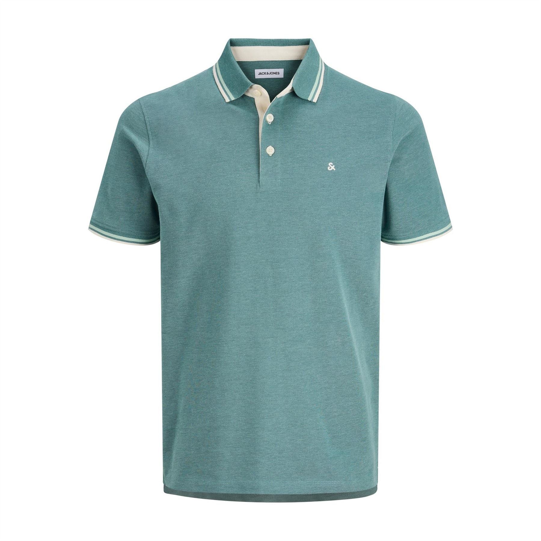 Jack and Jones Paulos Tipped Pique Short Sleeve Polo Shirt