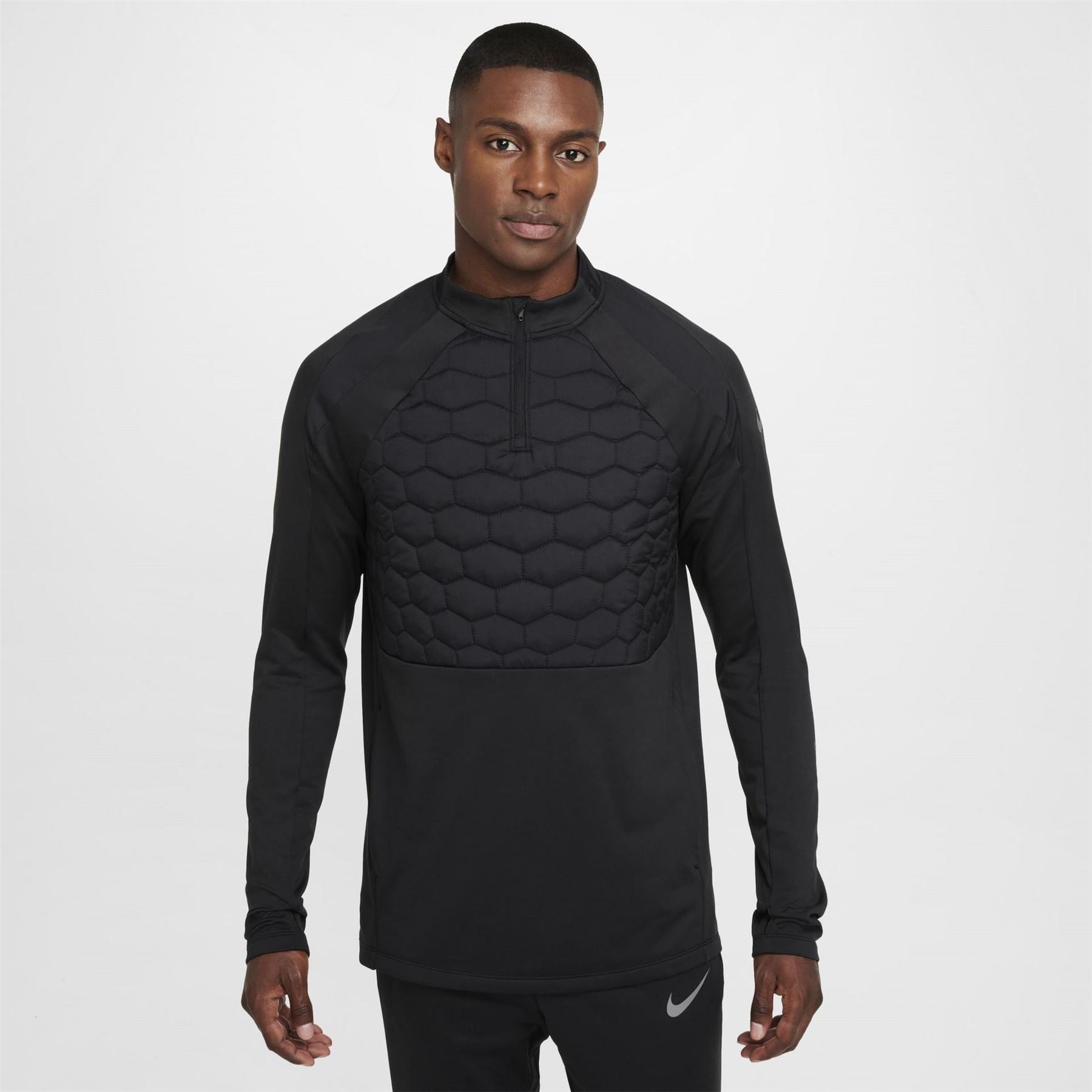 Nike Zip Neck Raglan Sleeve Slim Fit Drill Top
