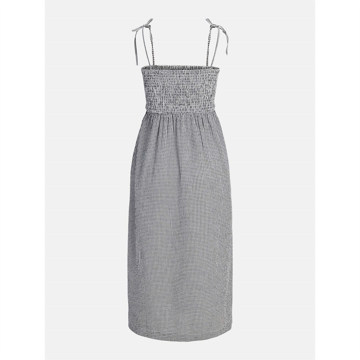 JJXX Seersucker Smocked Sleeveless Midi Sun Dress