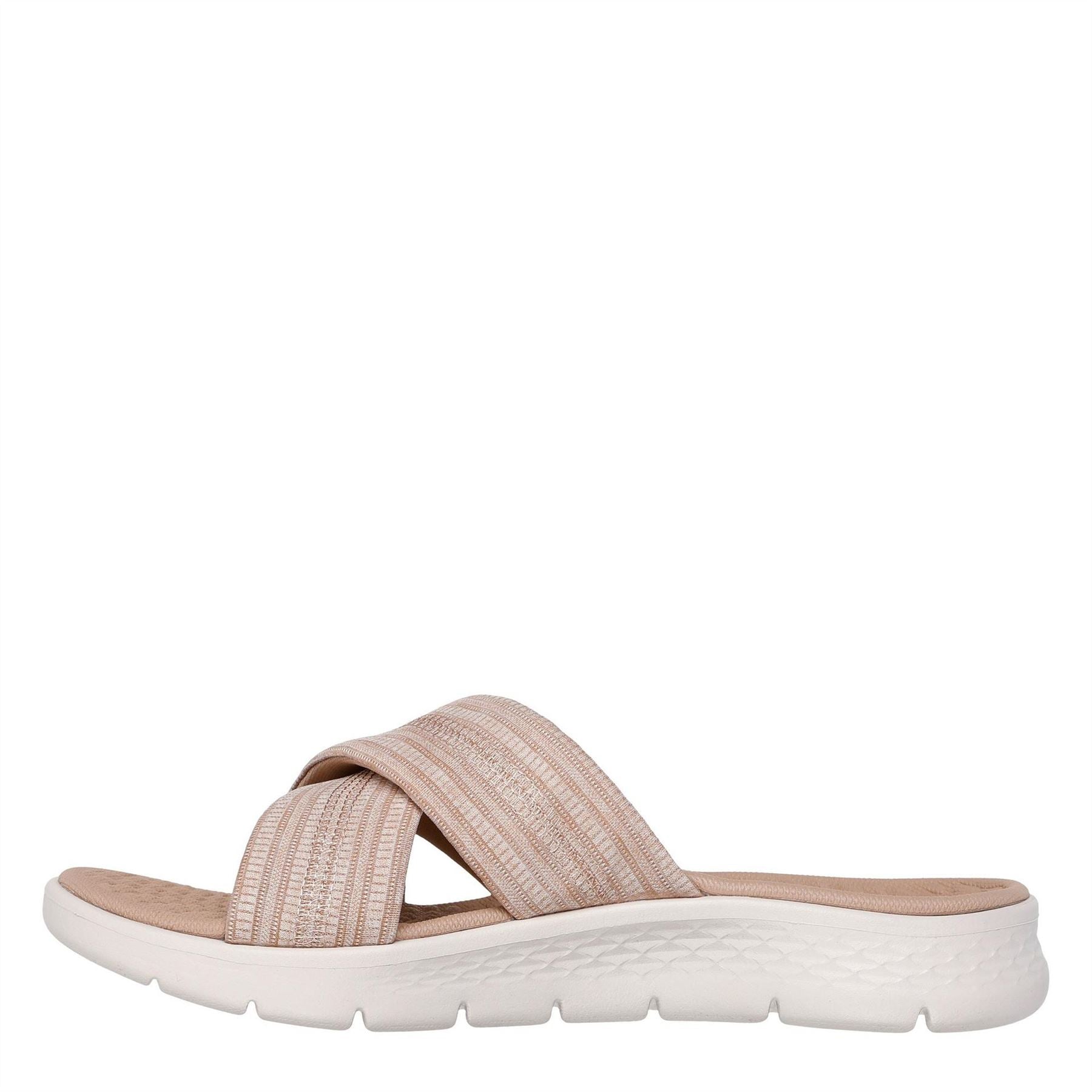 Skechers Womens Slide W Memory Foam Strap Flat Sandals