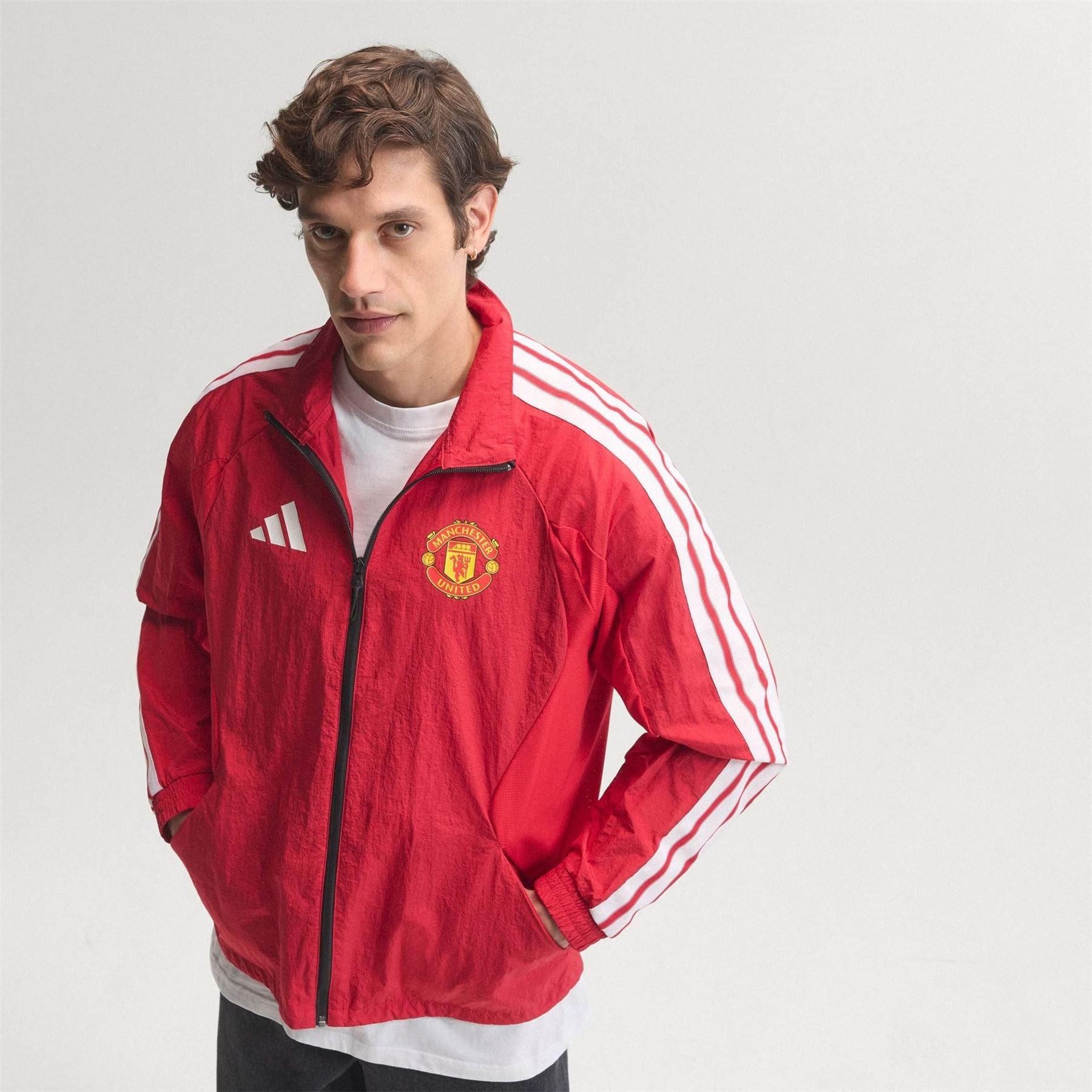 adidas Manchester United Licensed Pre Match Tracksuit Top 2026