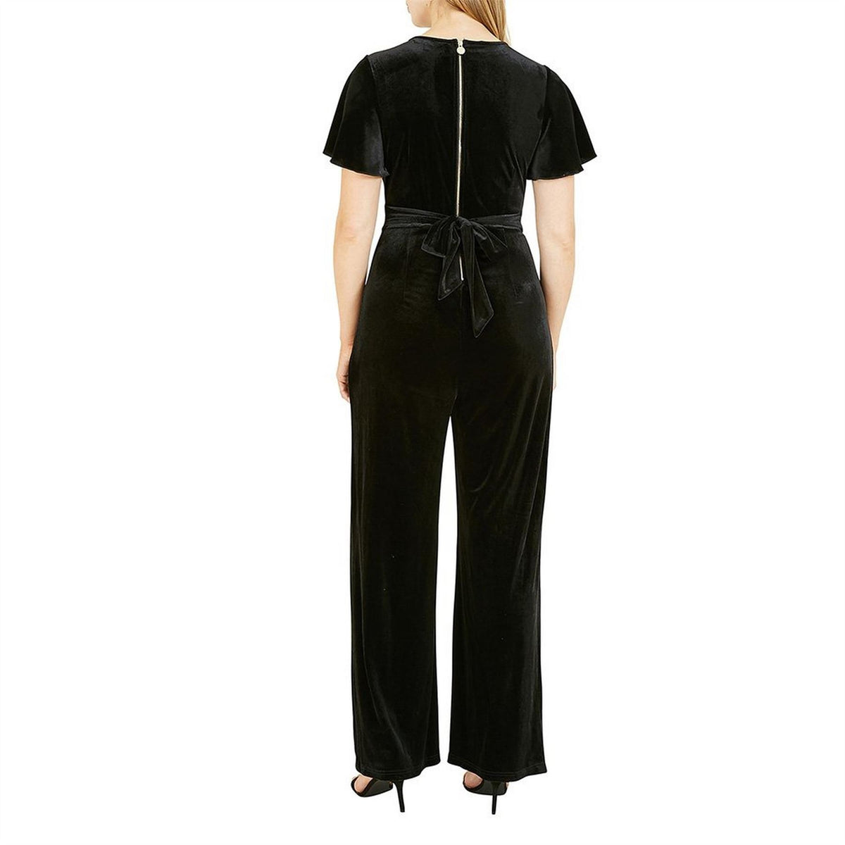 Yumi V Neck Wrap Jumpsuit with Angel Sleeves