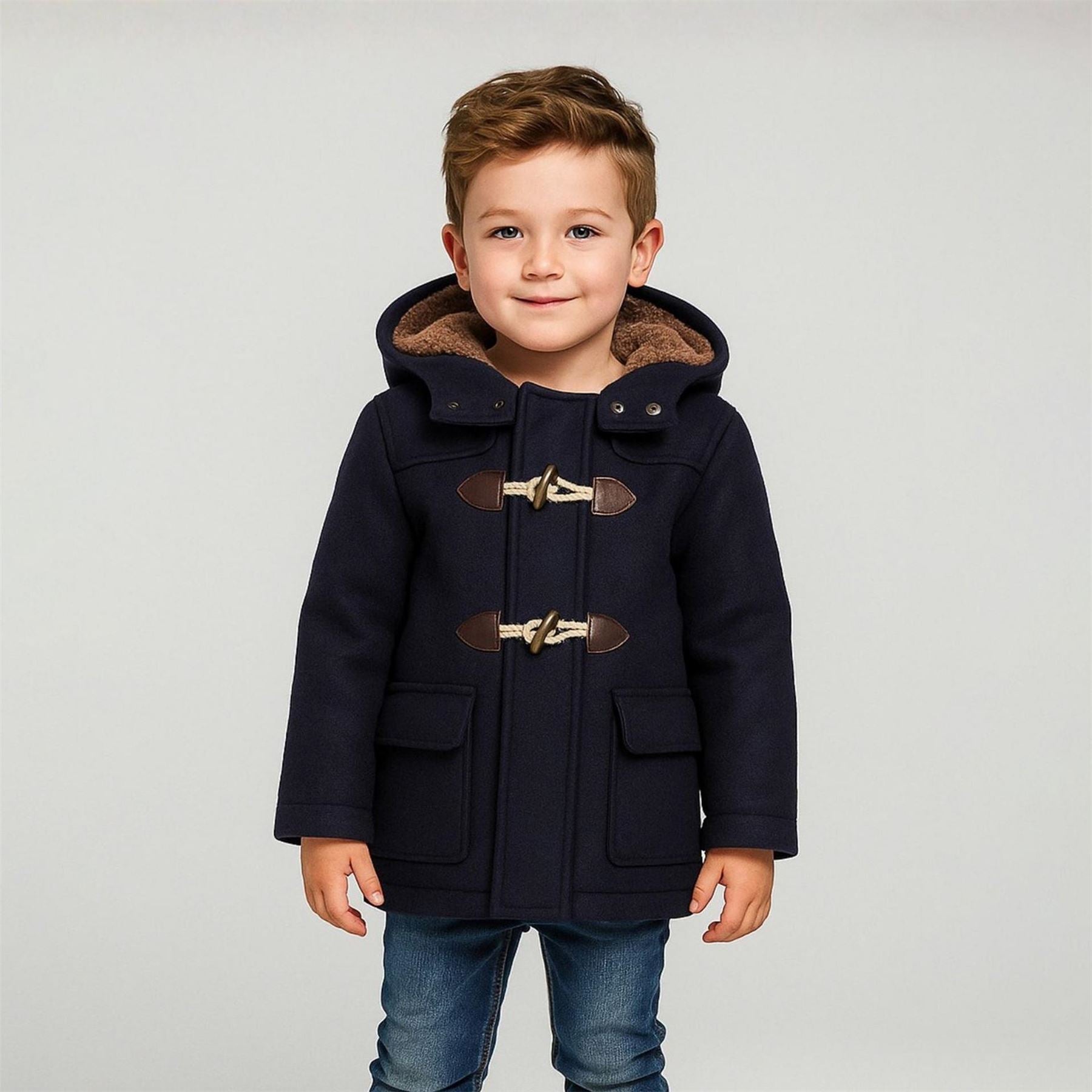 Minoti Boys Duffle Coat With Toggle Closure Navy