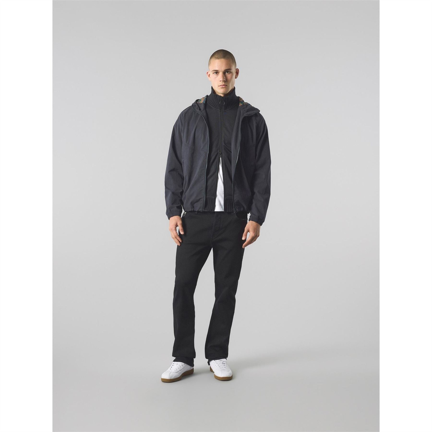 Pretty Green Feltham Solid Patterned Hooded Rain Jacket