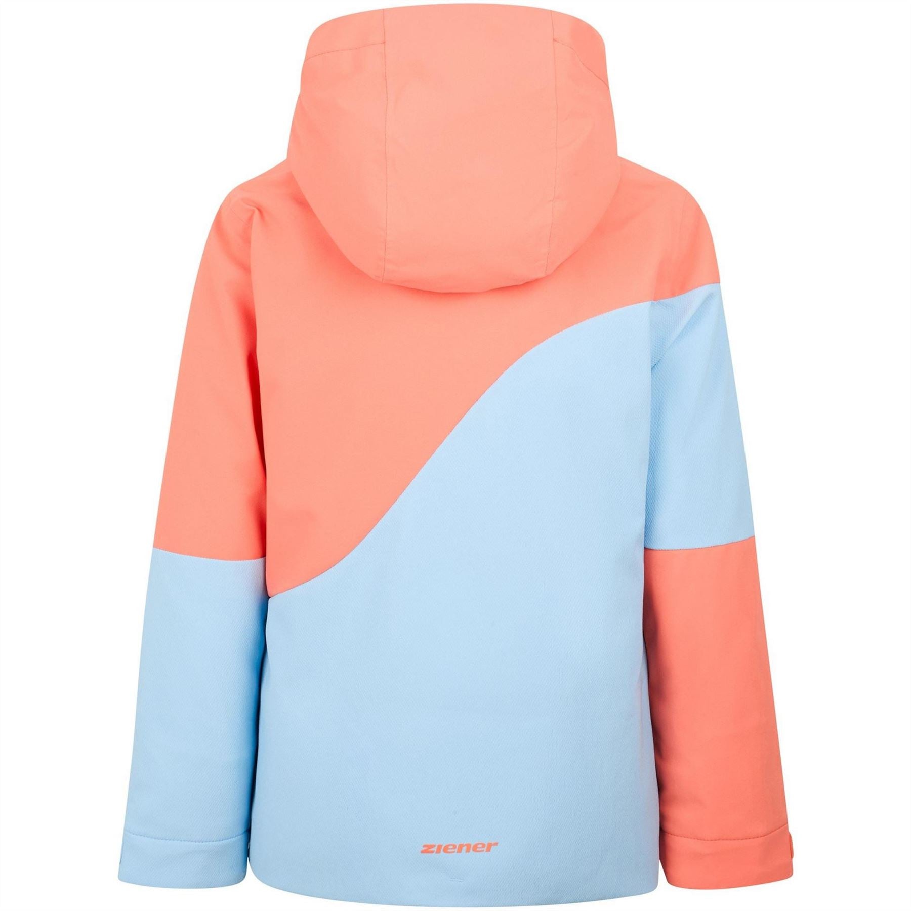 Ziener Avine Color Block Hooded Ski Jacket with Logo Badge