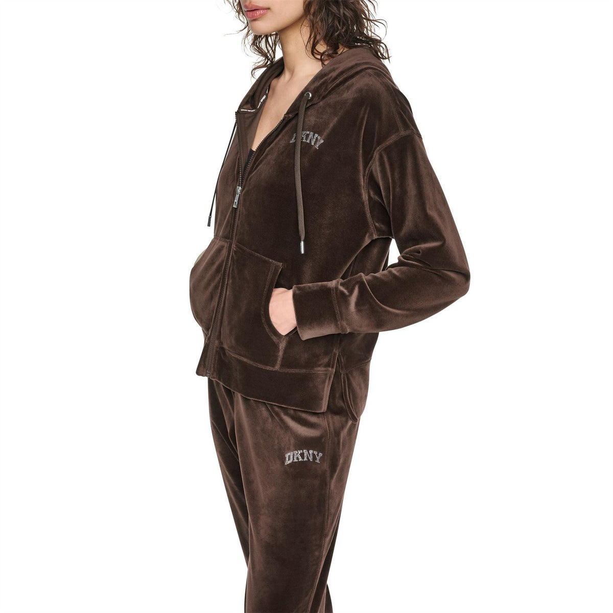 DKNY Velourdmt FulL-Zipullover Hoody Ld64