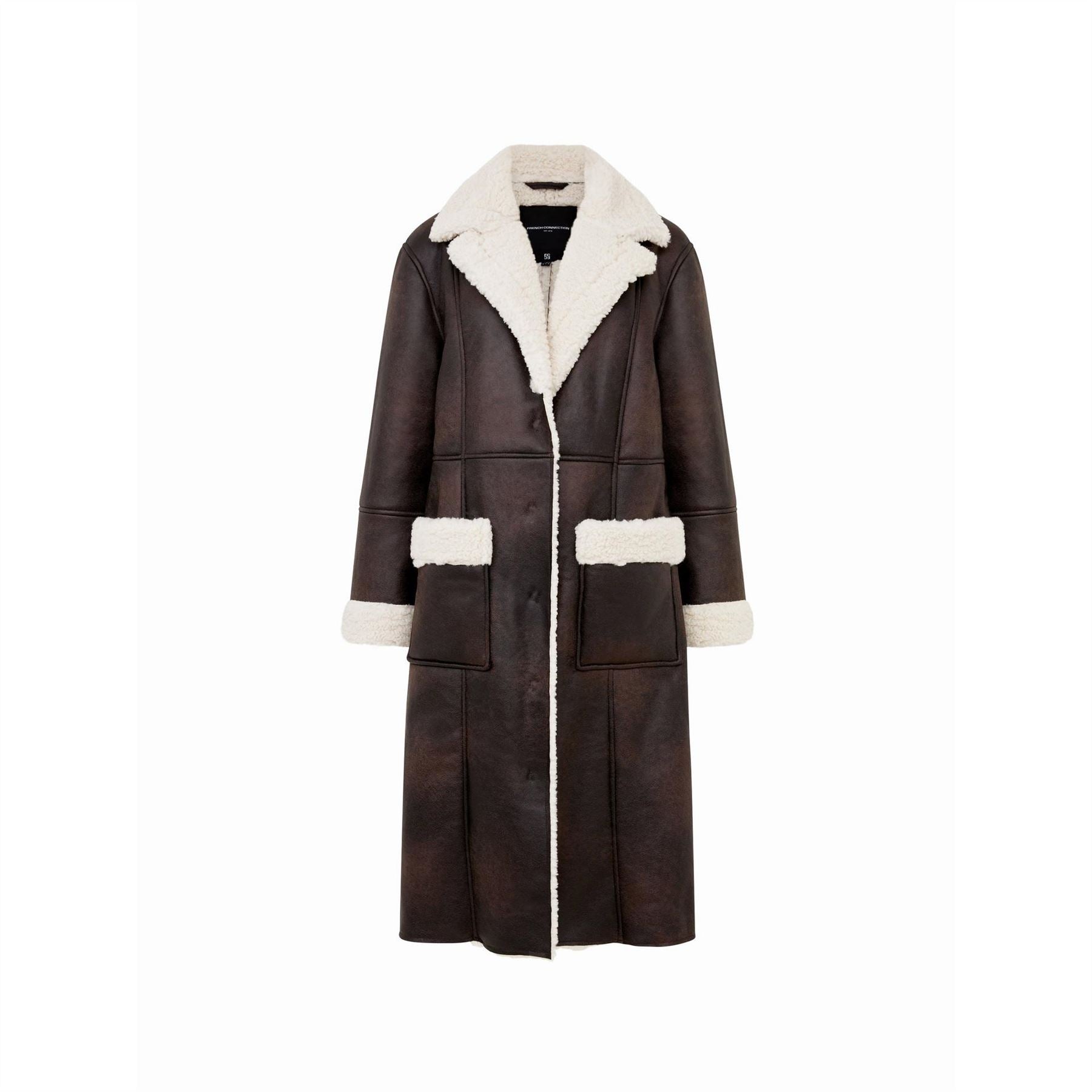 French Connection Arizona Aviator Shawl Neck Coat