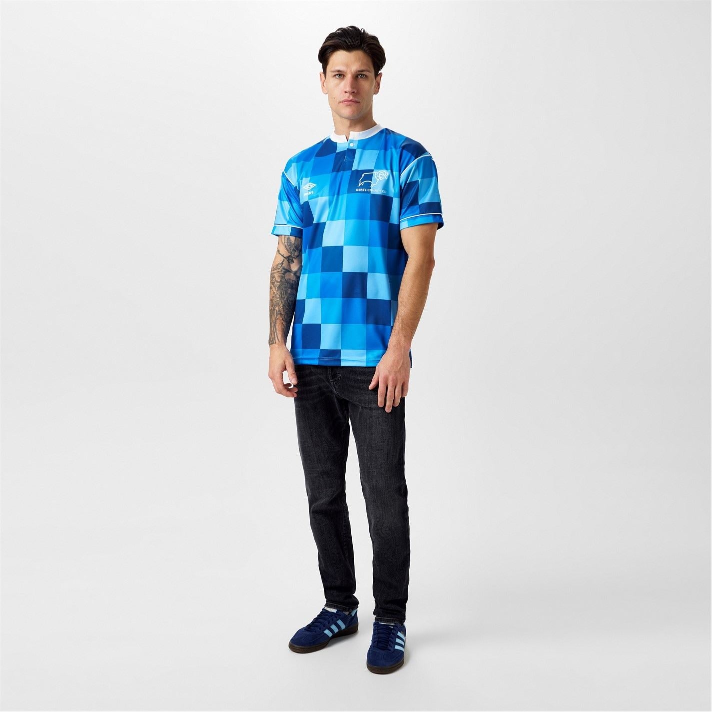 Score Draw Derby County 1988 Retro Away Shirt Adults