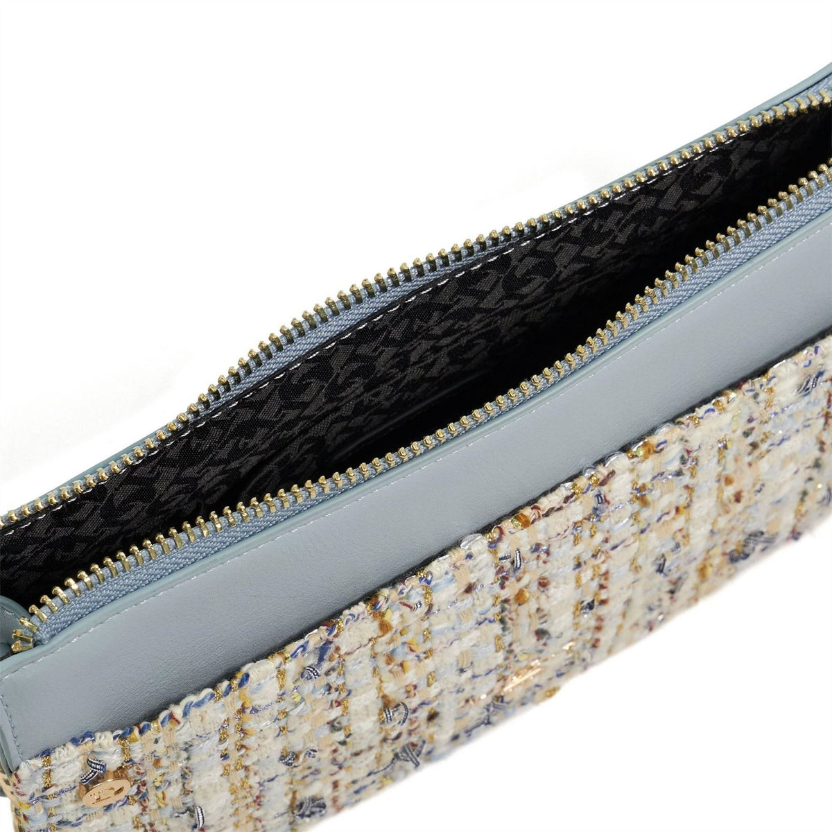Dune London Basket Weave Zip Around Wallet with Chain