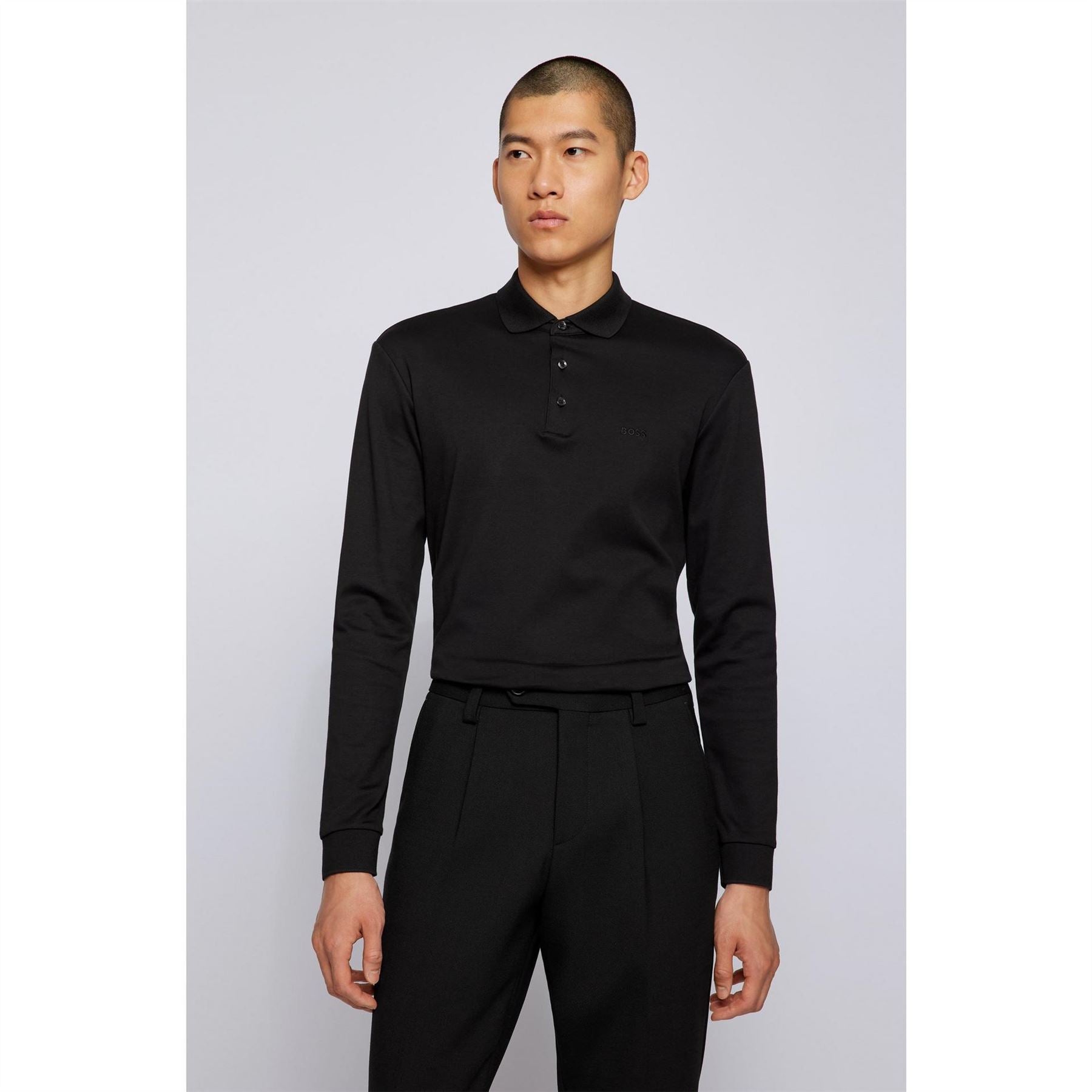 Boss Hbb Pado 30 Long Sleeve Polo Shirt, Iconic Logo Embroidered