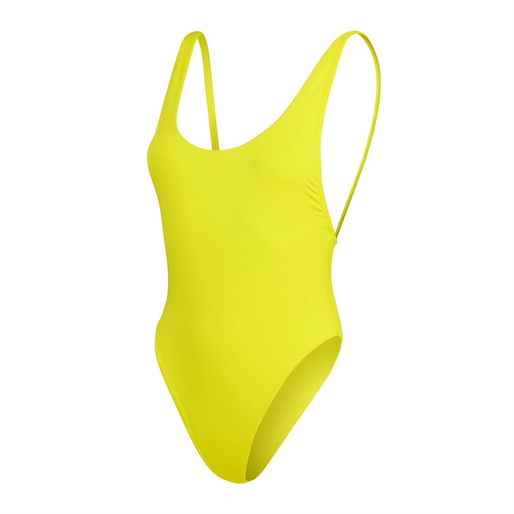 Speedo Solid Patterned Scoop Neck One Piece Swimsuit