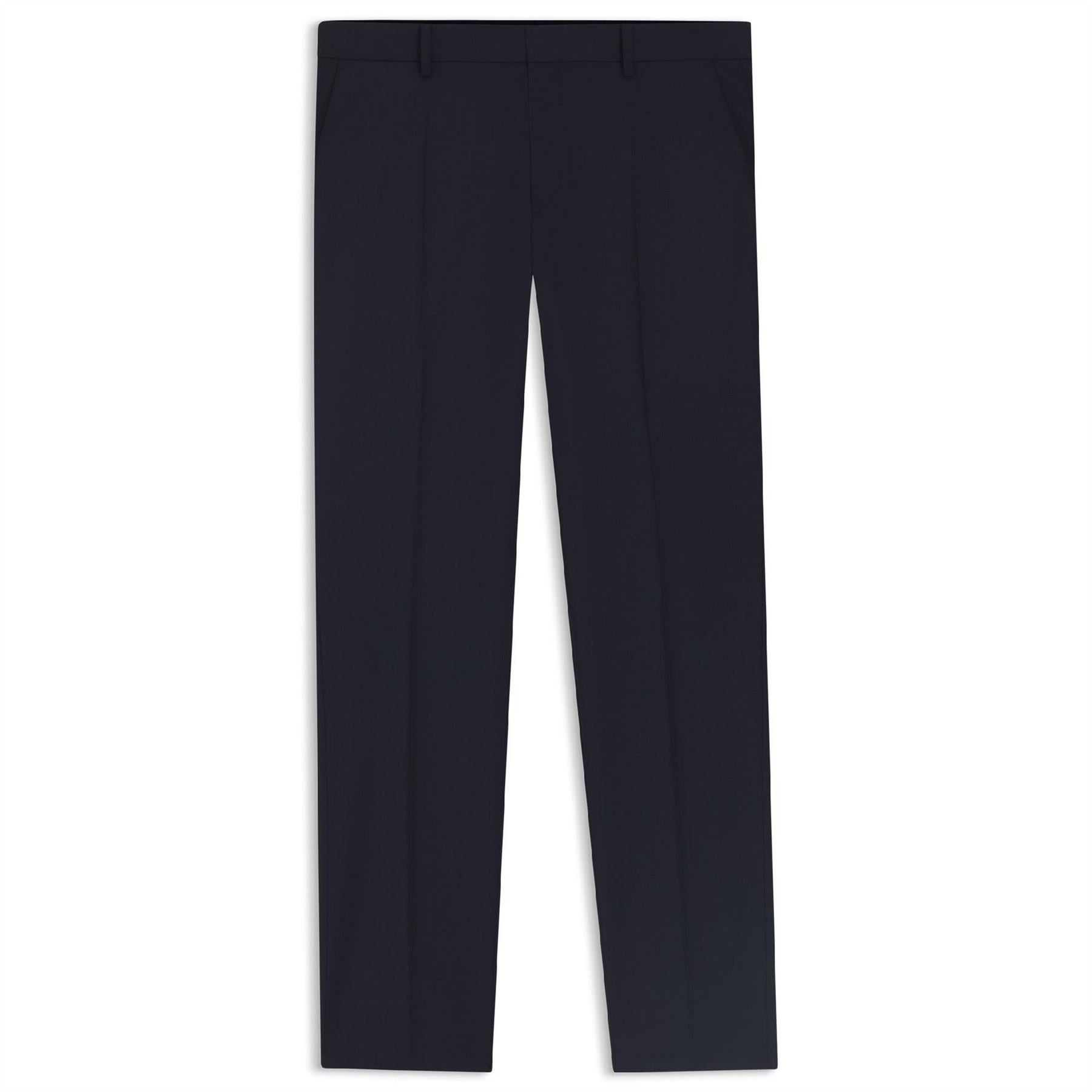 Boss Genius Solid Patterned Straight Leg Trousers