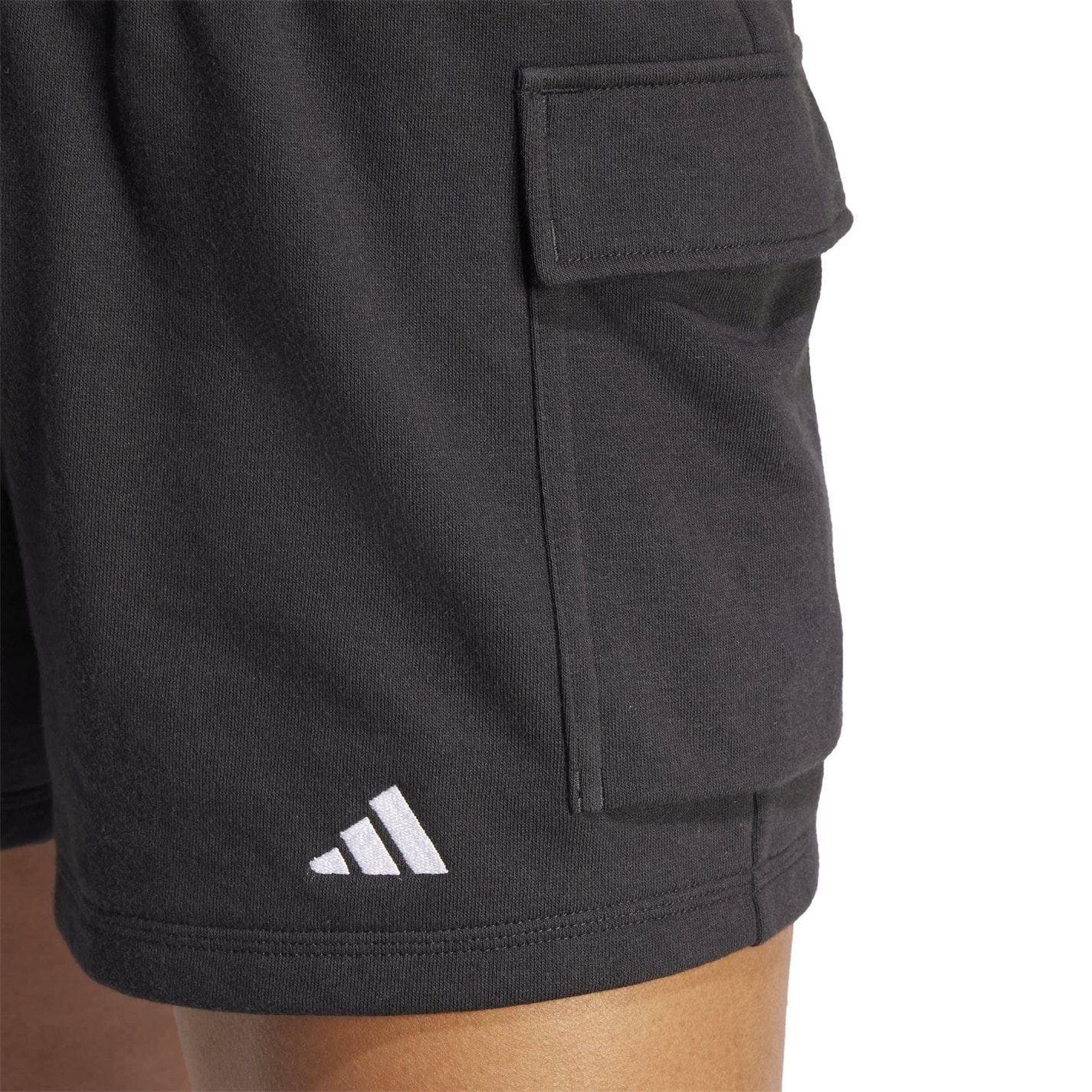 adidas Womens Essentials Small Logo French Terry Cargo Shorts