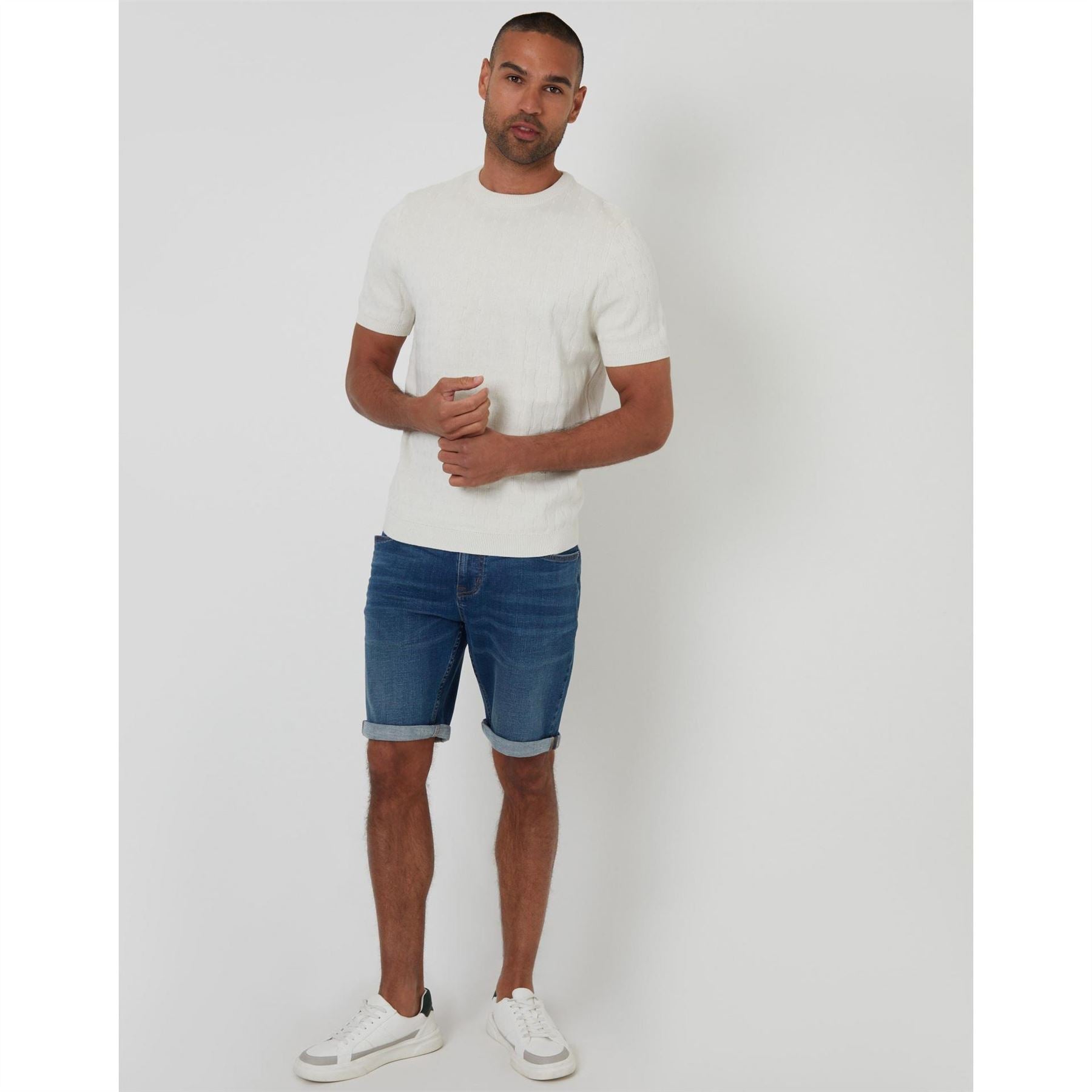 Threadbare Crew Neck Ribbed Collar Short Sleeve T-Shirt