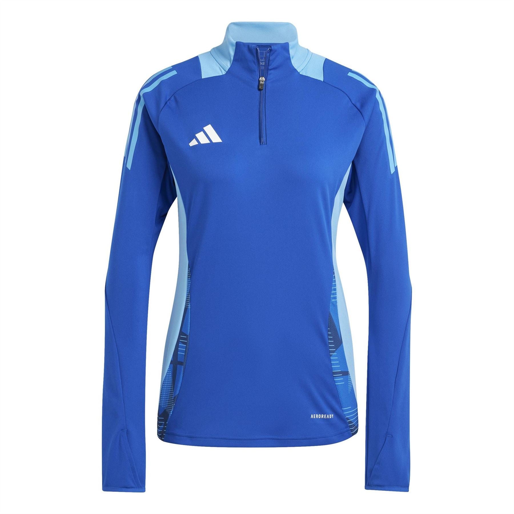 adidas Three Bar Logo Funnel Neck Raglan Sleeve Athletic Top