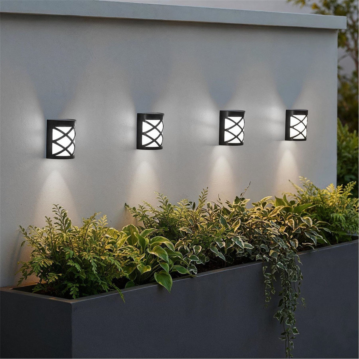Streetwize Powered Fence And Wall Lights   4 Pack