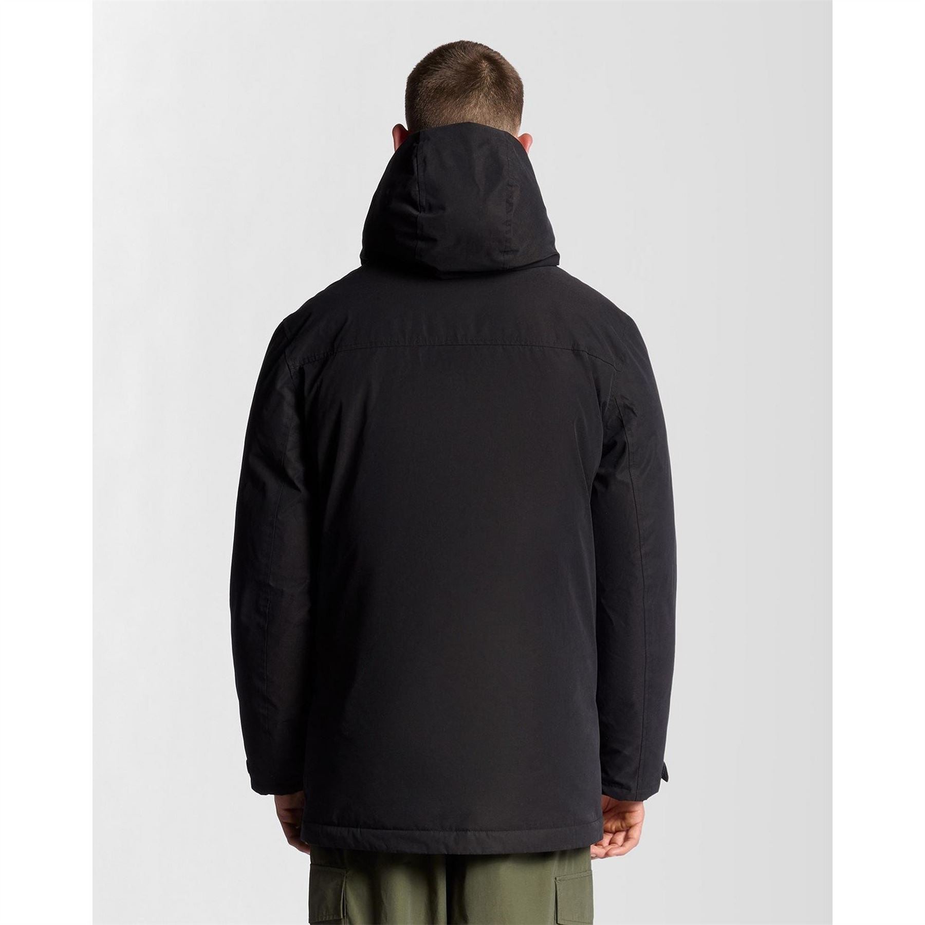 Lyle and Scott Membrane Hooded Solid Patterned Parka Coat