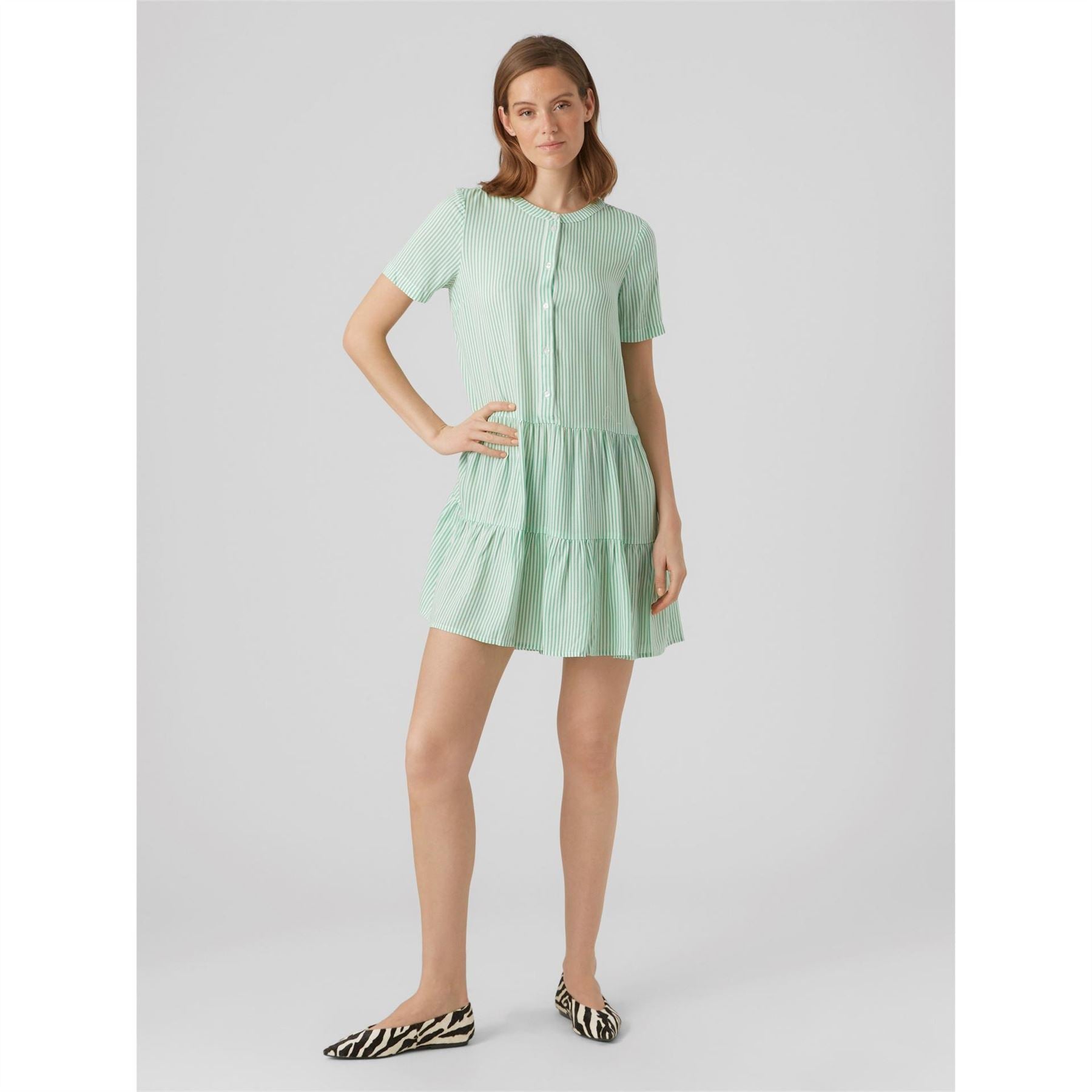 Vero Moda Bumpy Collared Neck Knee Length Dress