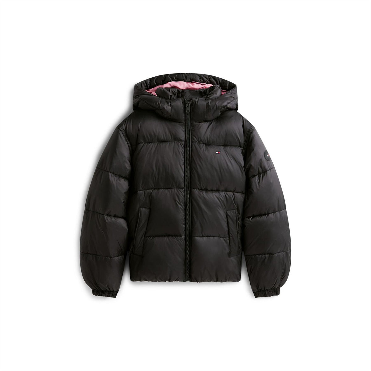 Tommy Hilfiger Shiny Water Resistant Insulated Short Puffer Jacket