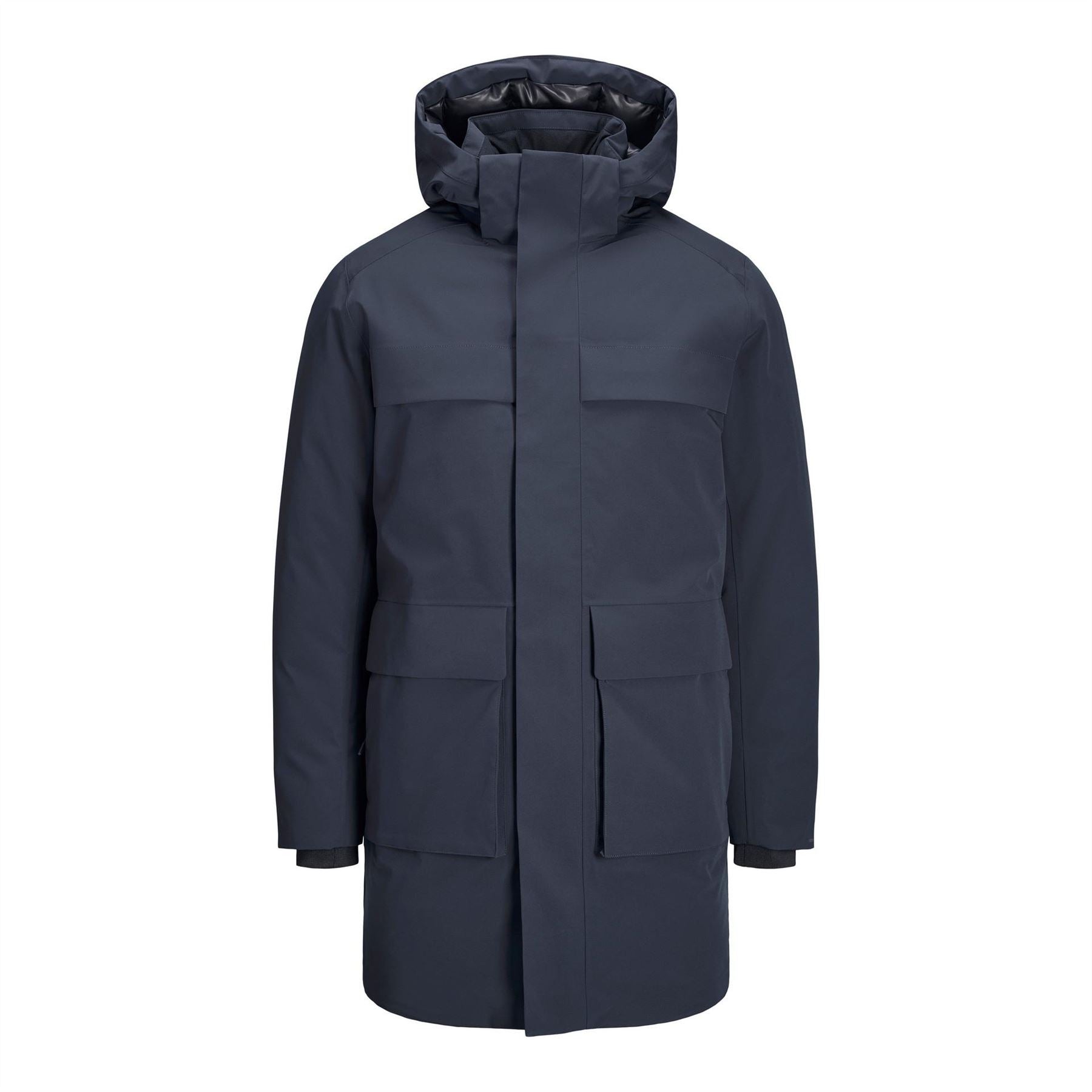 Jack and Jones Wave Hooded Parka Coat with Flap Pocket