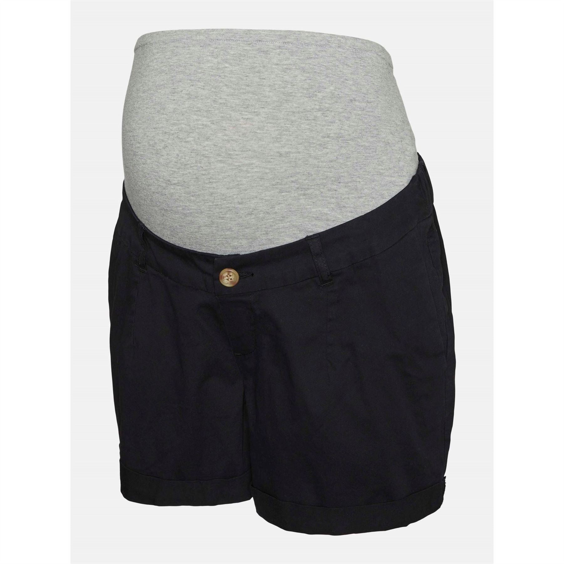 Mamalicious Solid Patterned Denim Bermuda Shorts