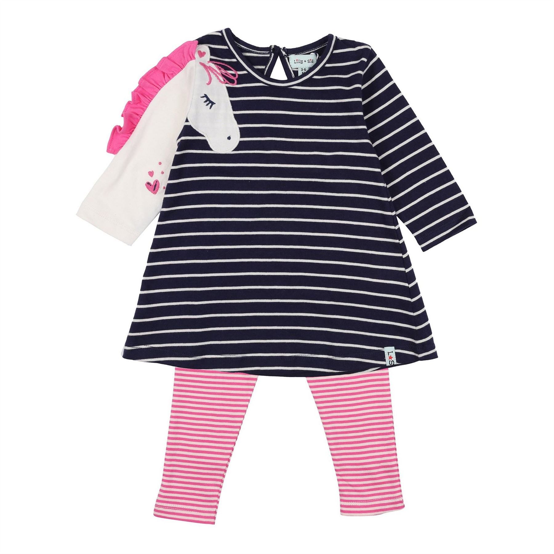 Lilly and Sid Keyhole Neck Three Quarter Sleeve T-Shirt Legging Coord Set