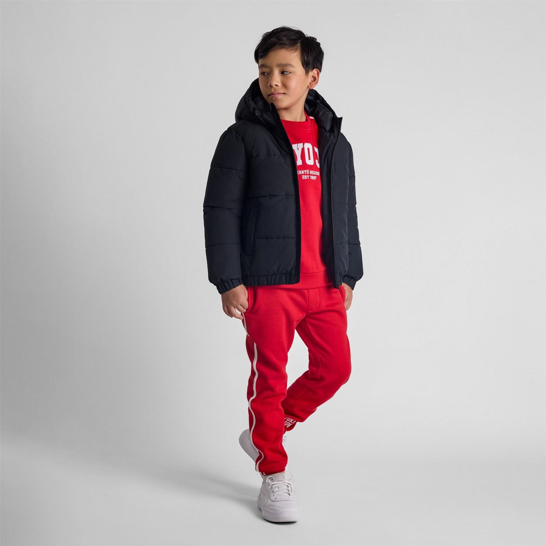 Minoti Boys Ripstop Jacket High Collar Elastic Cuffs Black