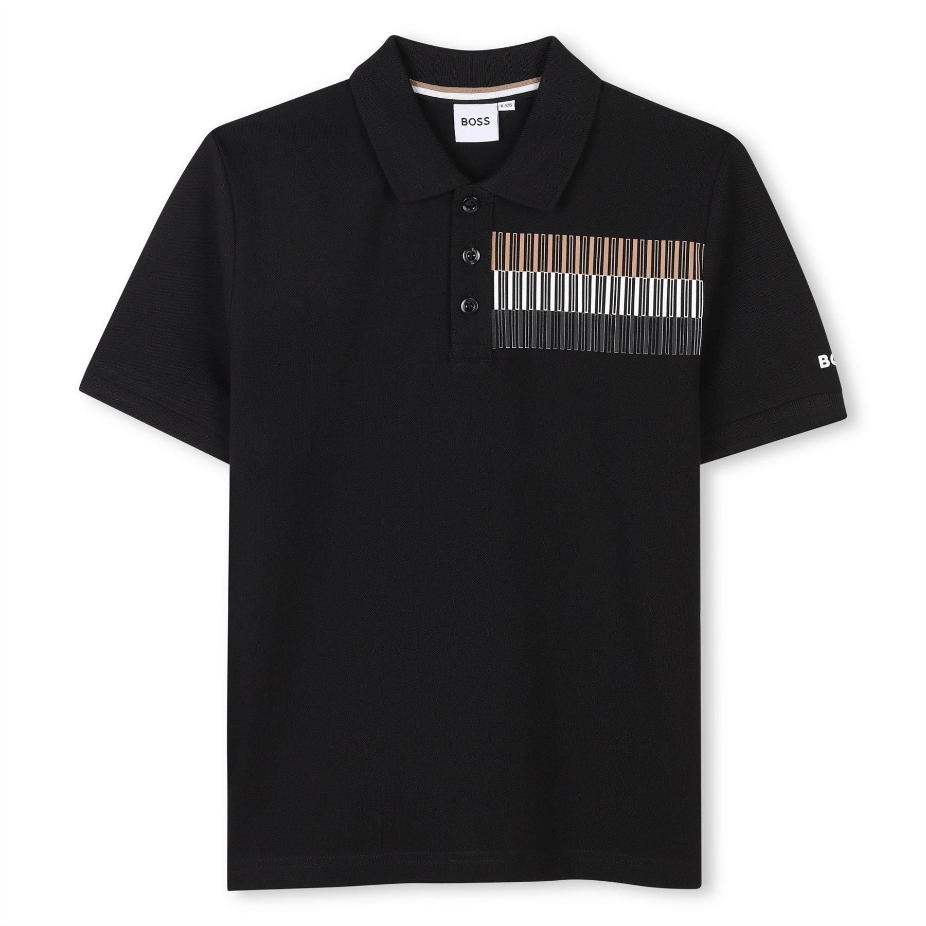 Boss Striped Lightweight Short Sleeve Polo Shirt