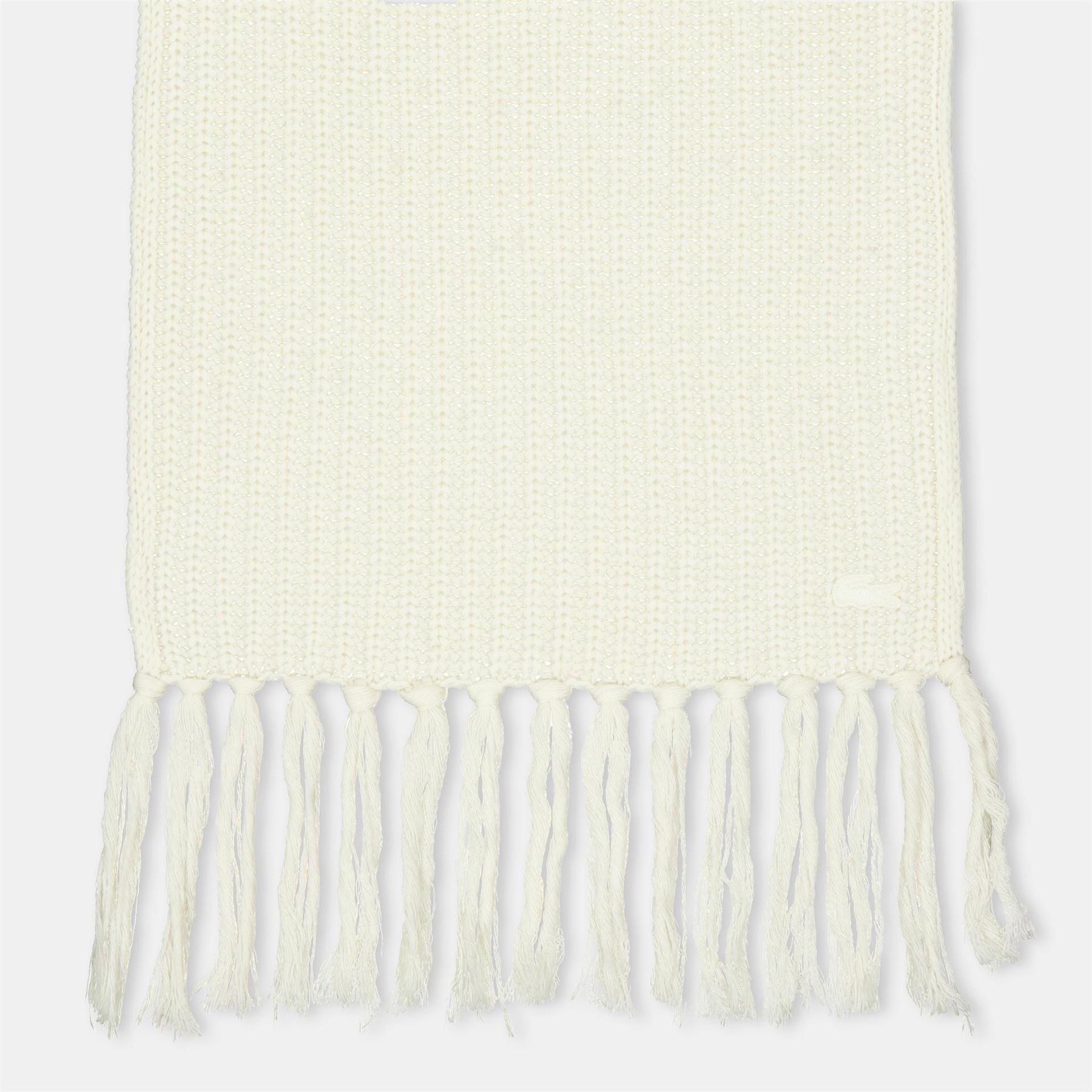 Lacoste Ribbed Knit Scarf