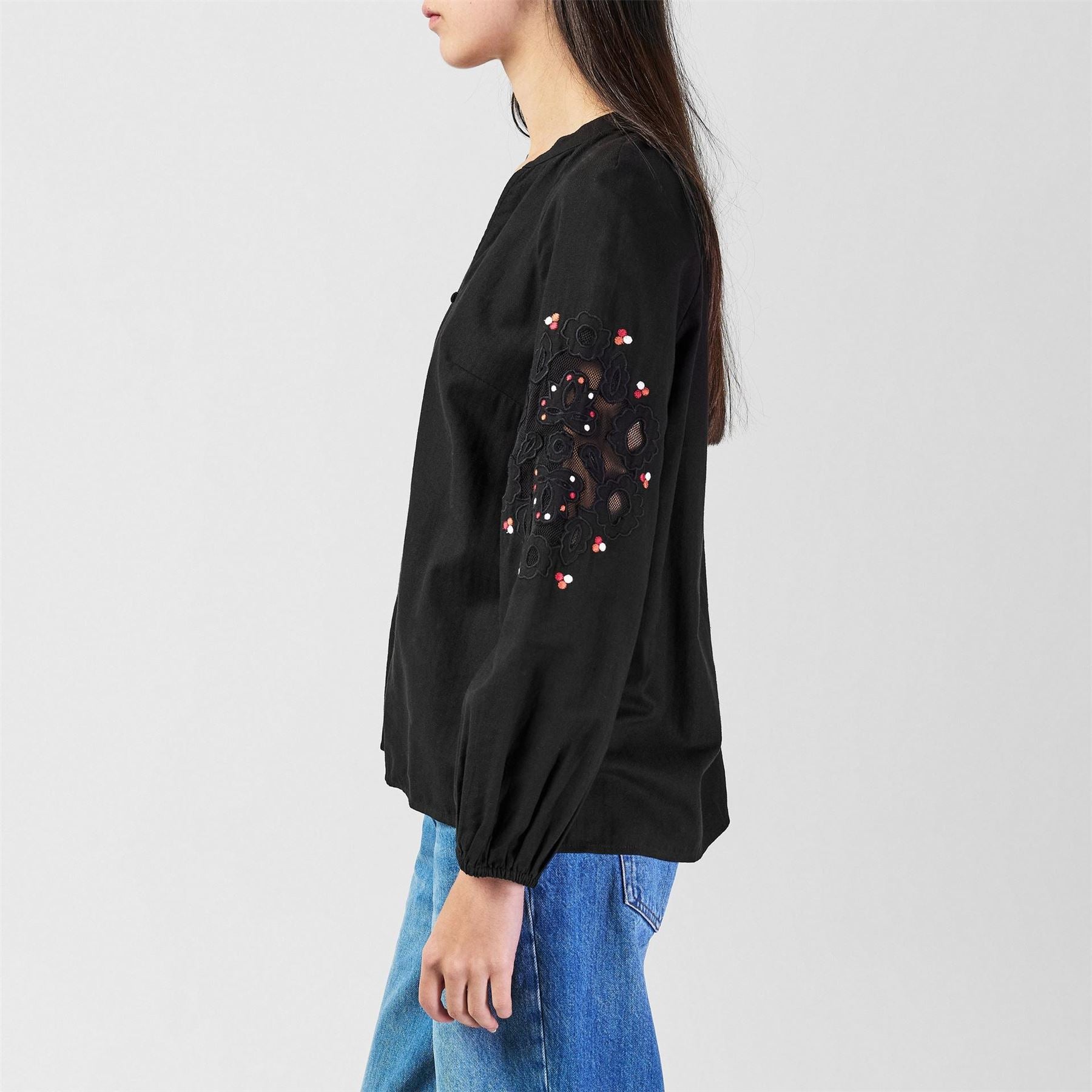 Great Plains Long Sleeve Embroidered Blouse
