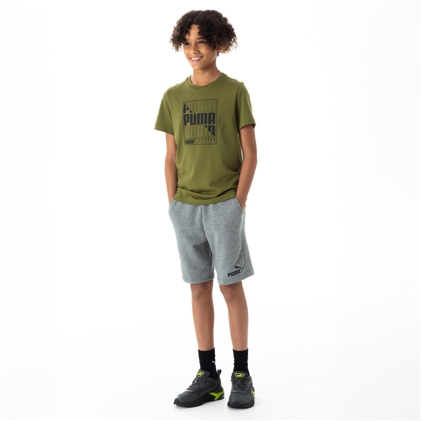 Puma Camo Logo Text Graphic Regular Fit T-Shirt