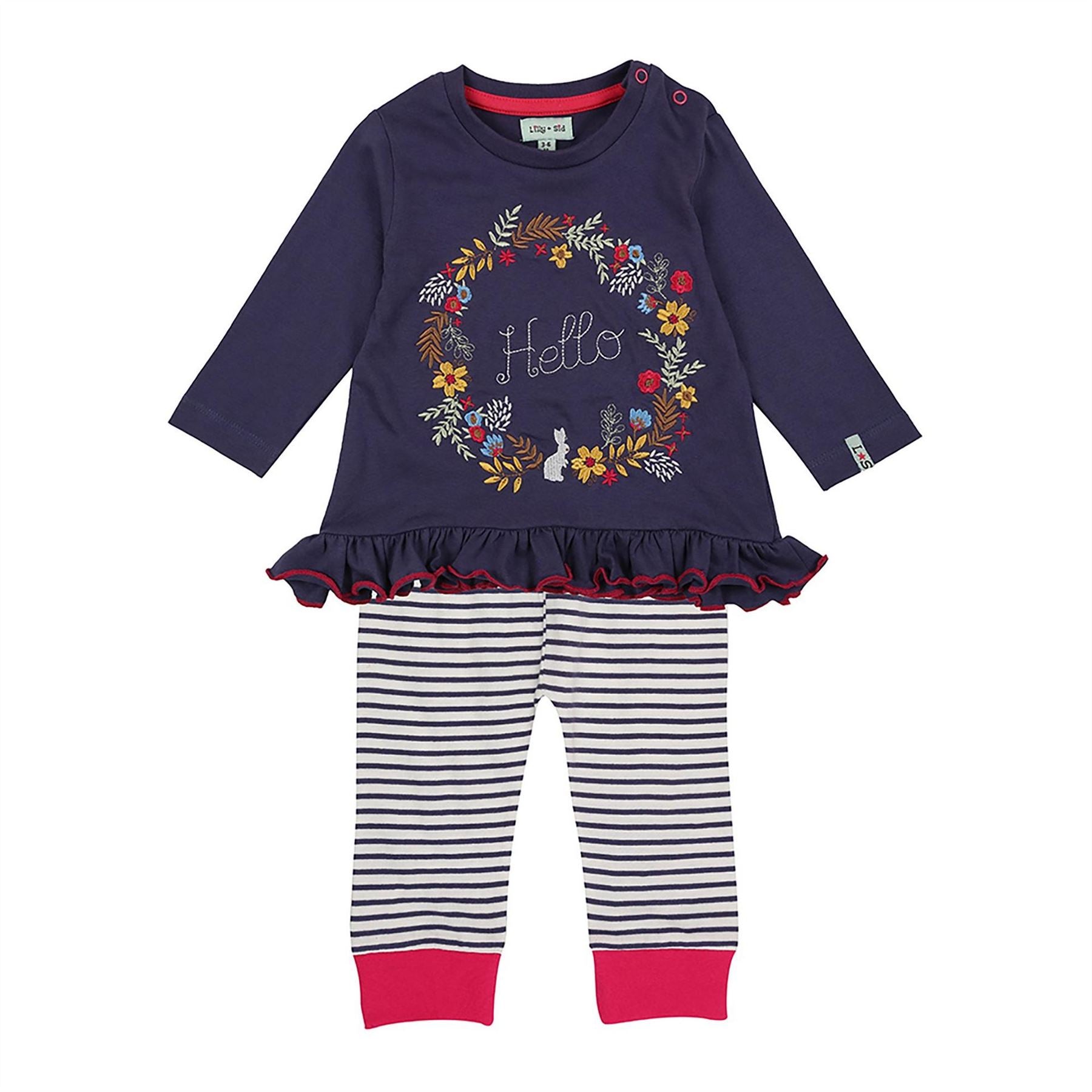 Lilly and Sid Crew Neck Long Sleeve T-Shirt Legging Coord Set