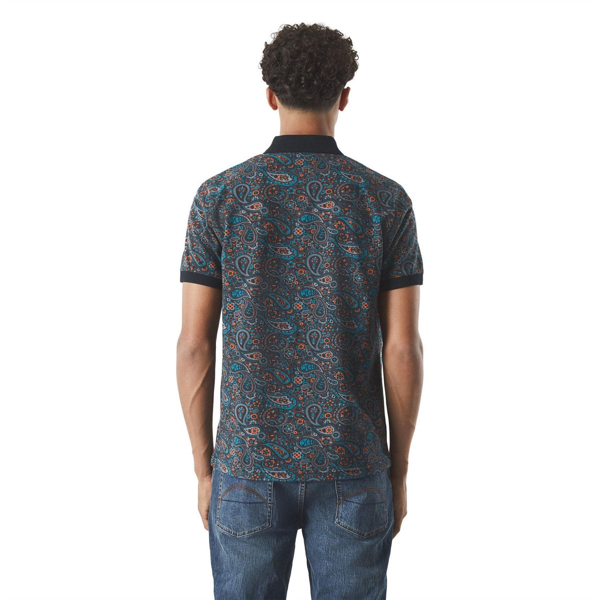 Pretty Green Wonderwall Paisley Short Sleeve Polo Shirt