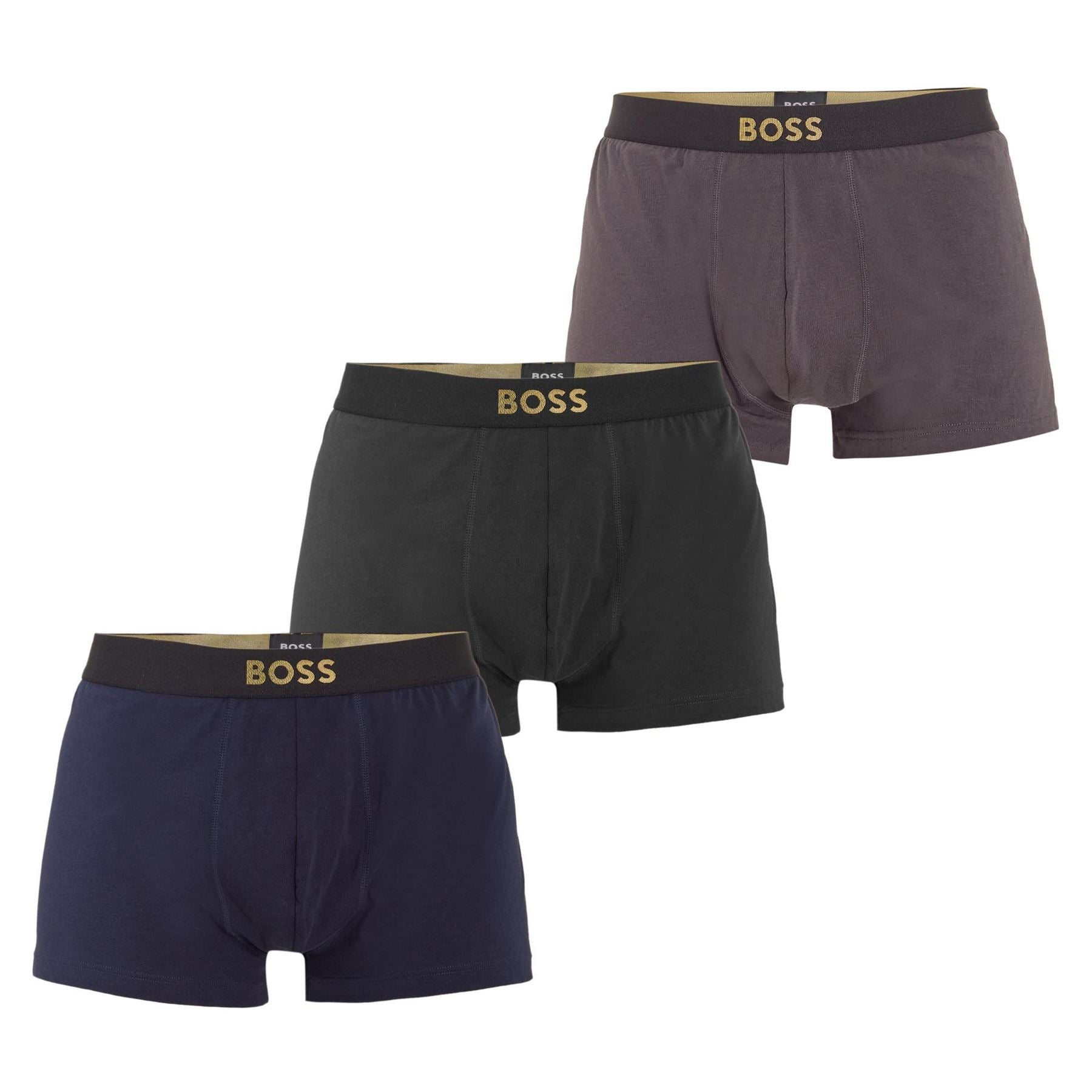 Boss BOSS Bodywear 3 Pack Trunks Boxers   Gold Logo