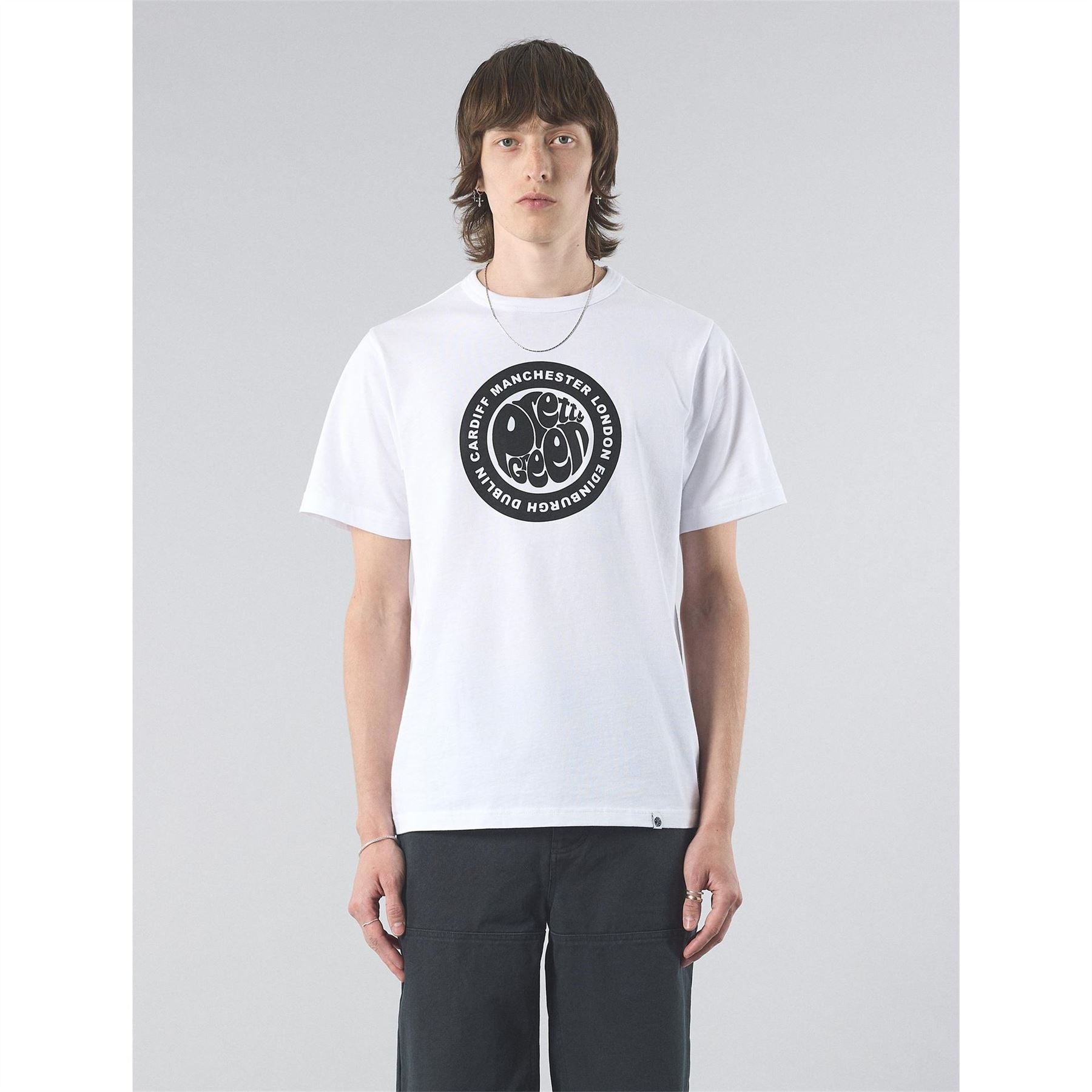 Pretty Green Tour Logo Print Regular Fit Crew Neck T-Shirt