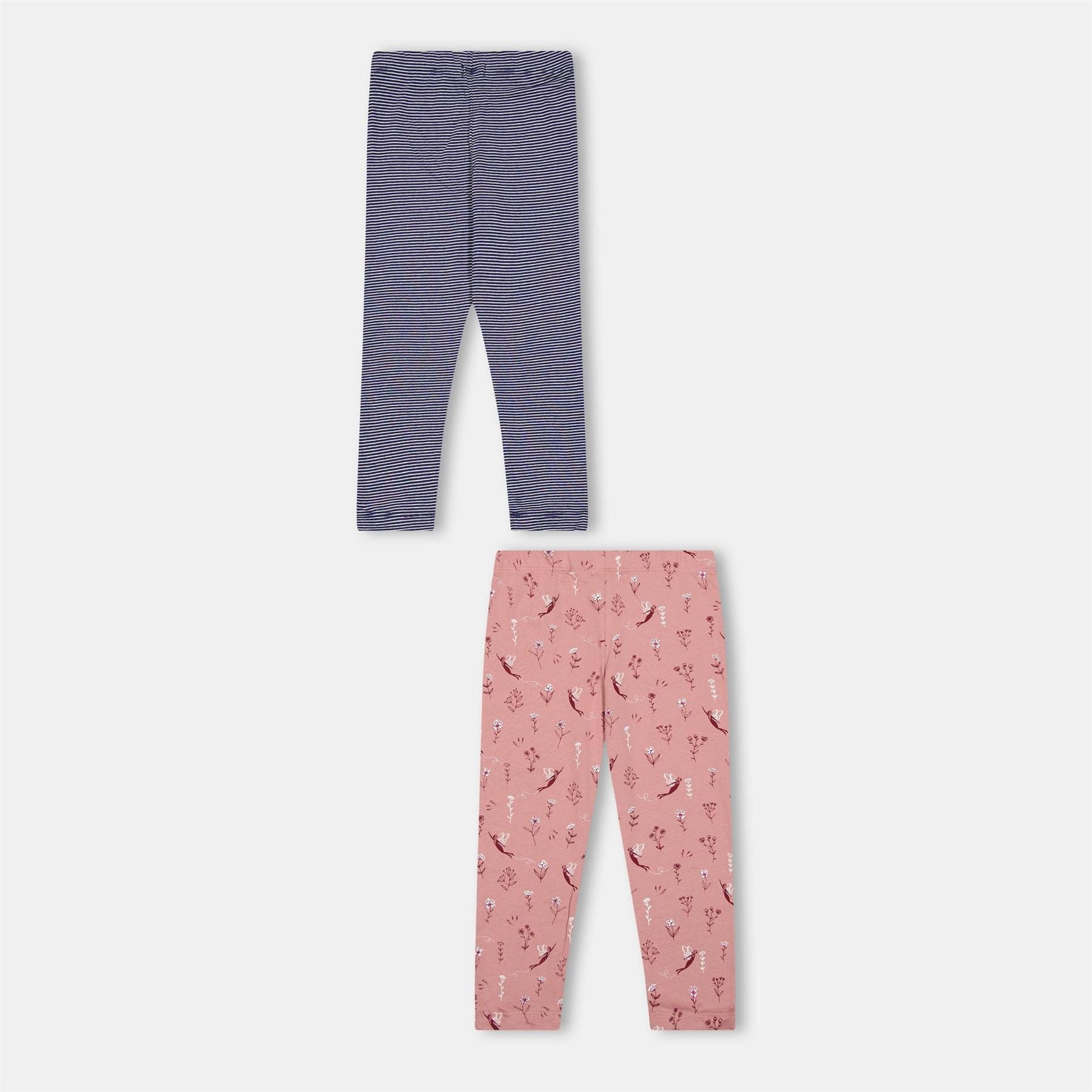 Lilly and Sid  And  Sid Multicoloured Stripe And Fairy Print Leggings   2 Pack
