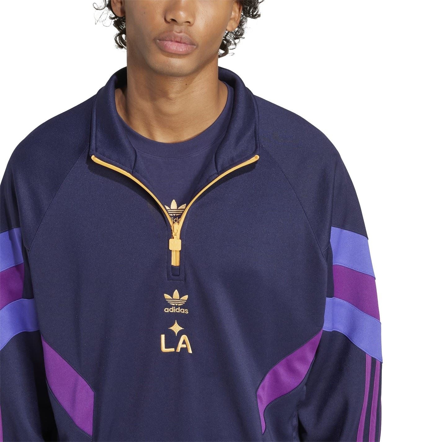 adidas Mens Galaxy Originals Half Zip Crew Sweatshirt