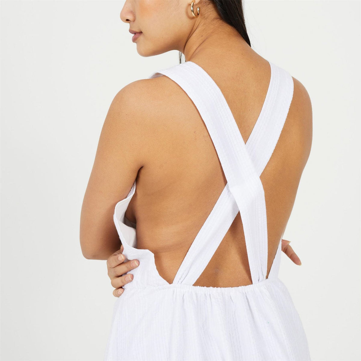 Brave Soul Sleeveless Halter Neck Midi Tiered Dress