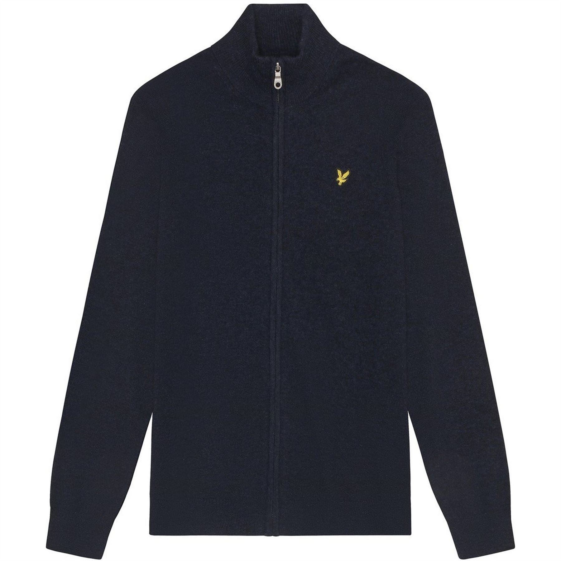 Lyle and Scott Zip Neck Ribbed Collar Long Sleeve Sweater