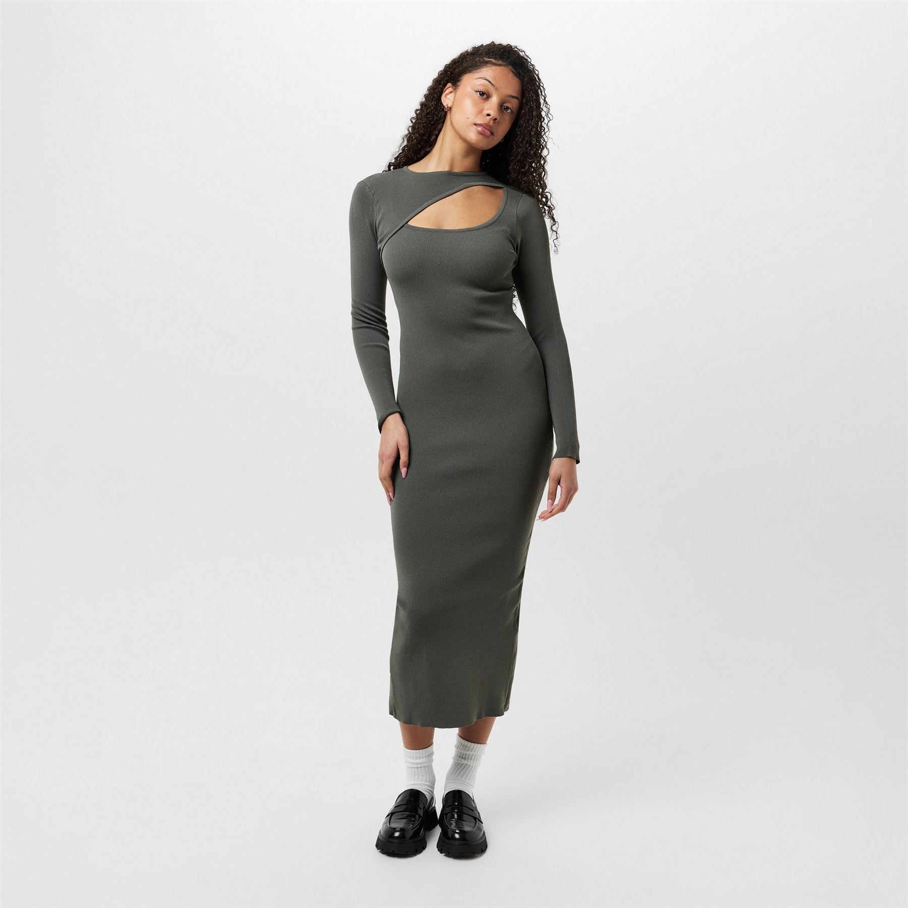 Jack Wills Slash Crew Neck Midi Bodycon Dress