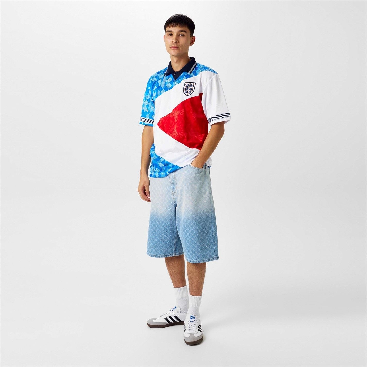 Score Draw England 1990 Mash Up Retro Football Shirt