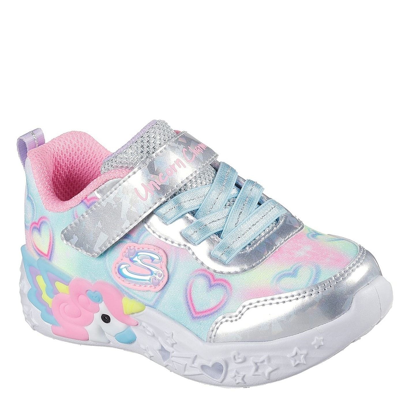 Skechers Lighted Unicorn Gore  And  Strap W Mult Light Up Trainers Girls