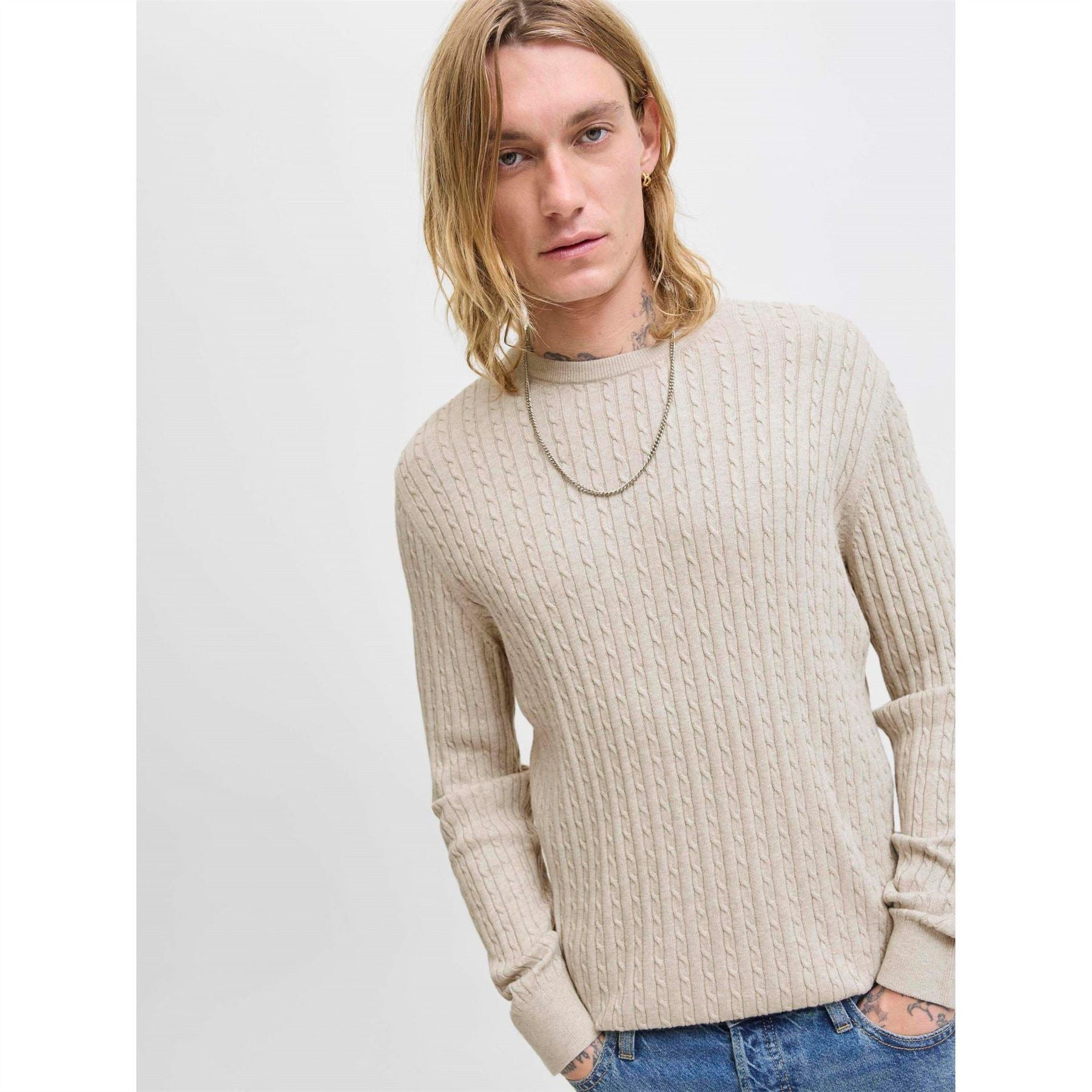 Jack and Jones Mens Cable Knit Jumper