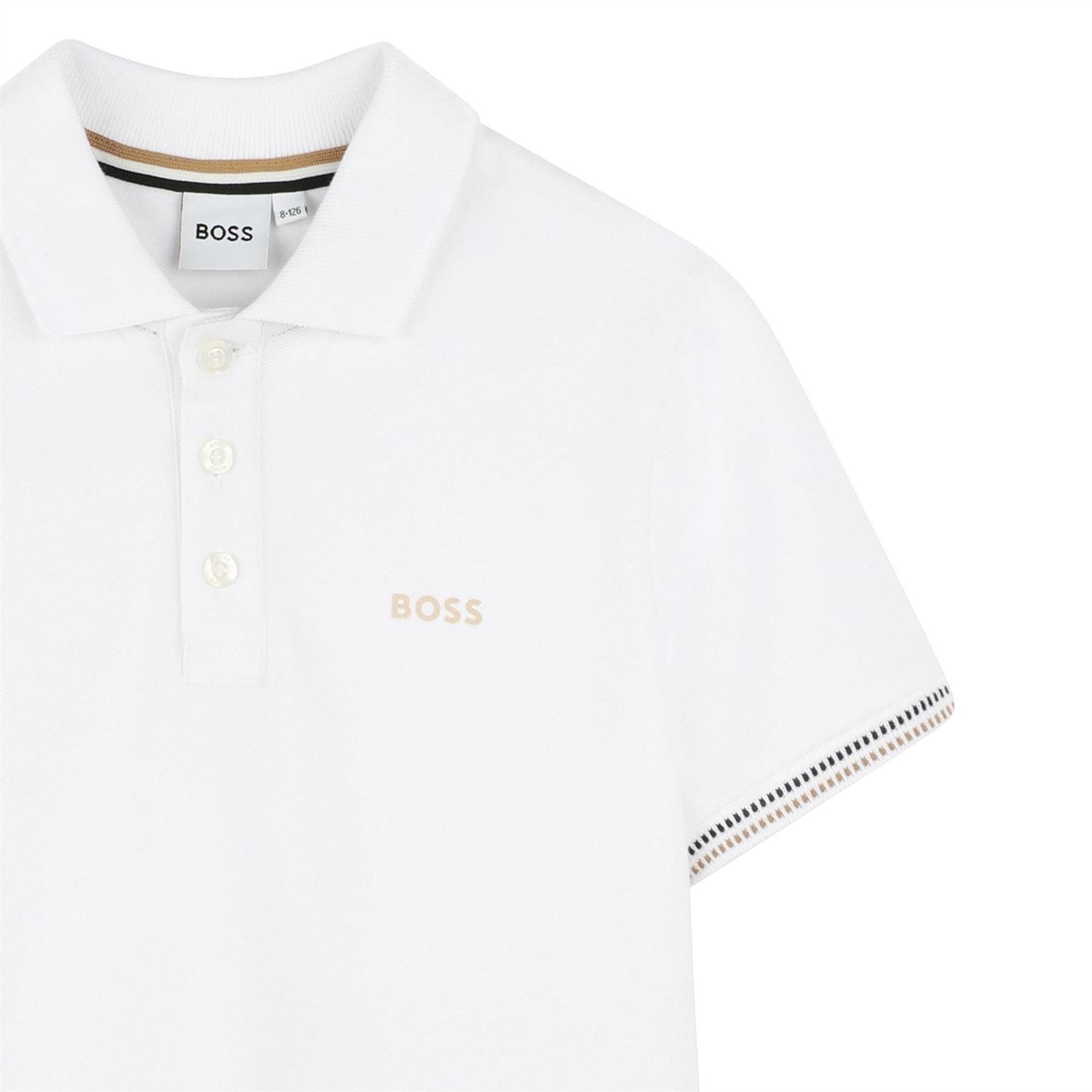Boss Tipped Stripe Logo Polo Shirt