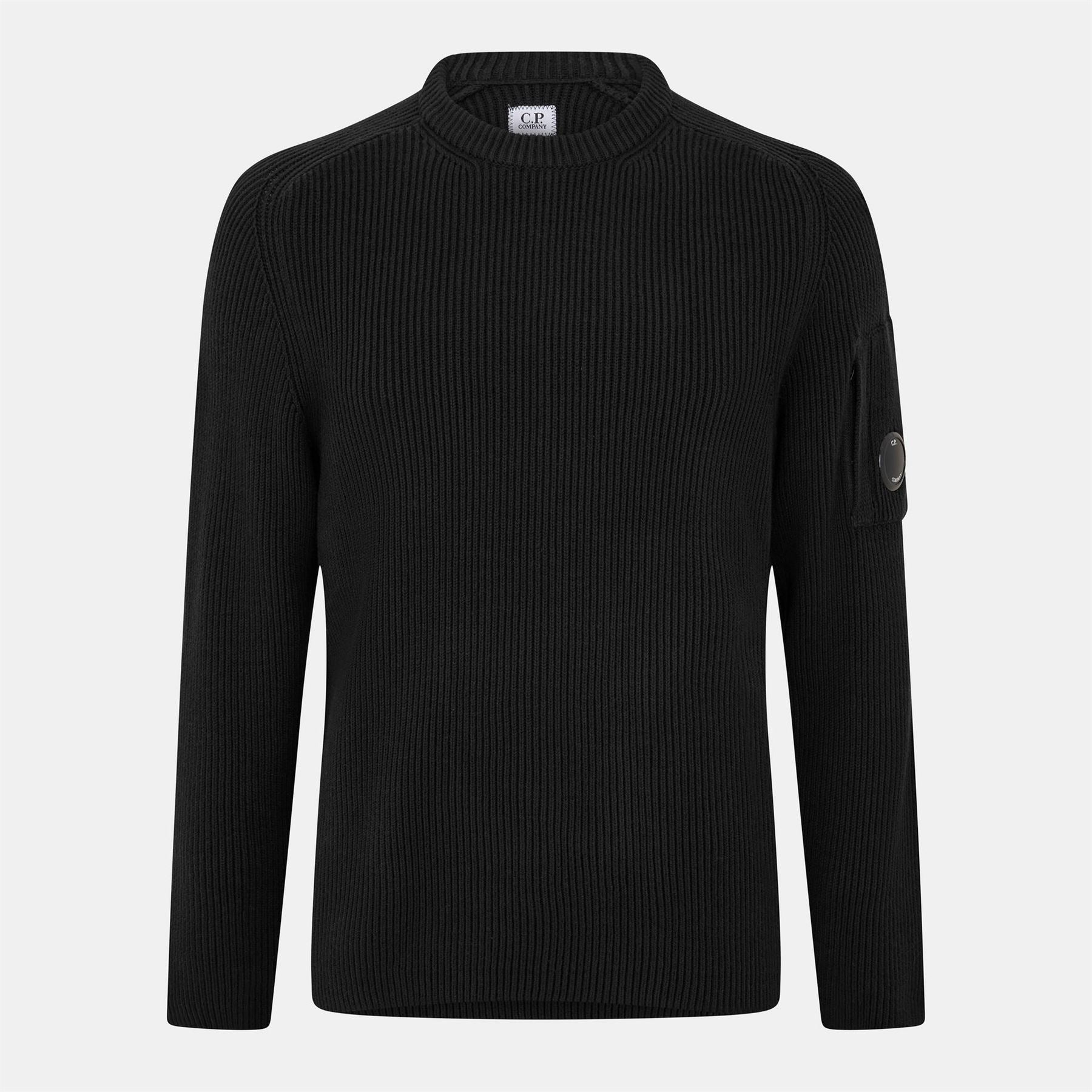 CP Company Rubber Badge Crew Neck Raglan Sleeve Sweater