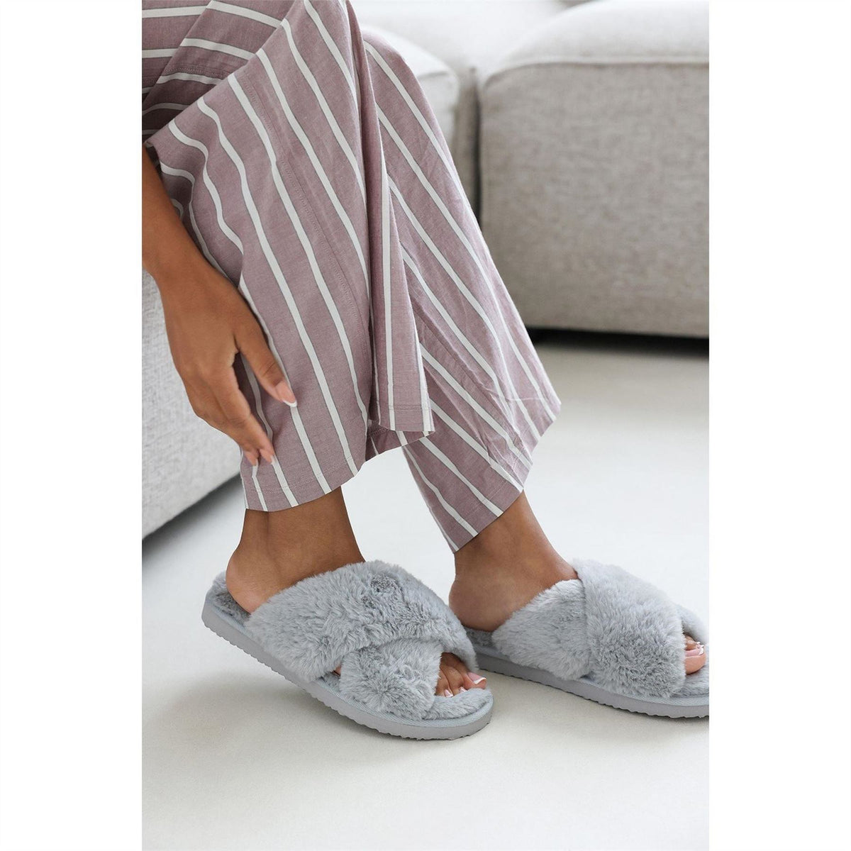 Wheres That From Cross Over Fluffy Slippers